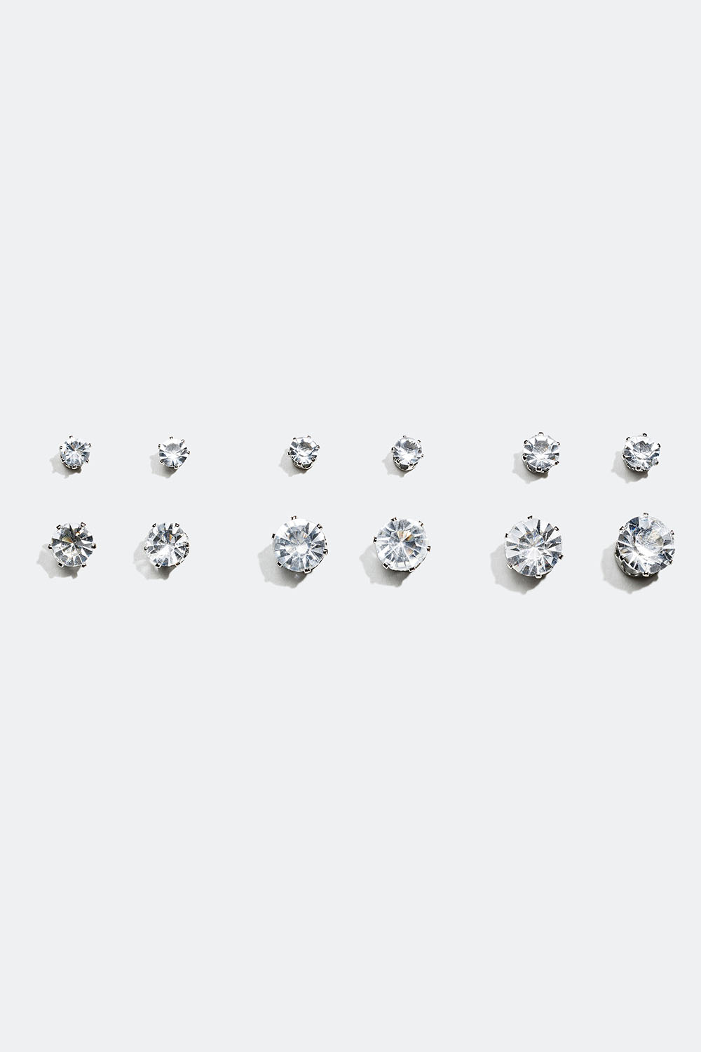 Øreringe med glassten i forskellige størrelser, 6-pack i gruppen Smykker / Øreringe hos Glitter (317798)