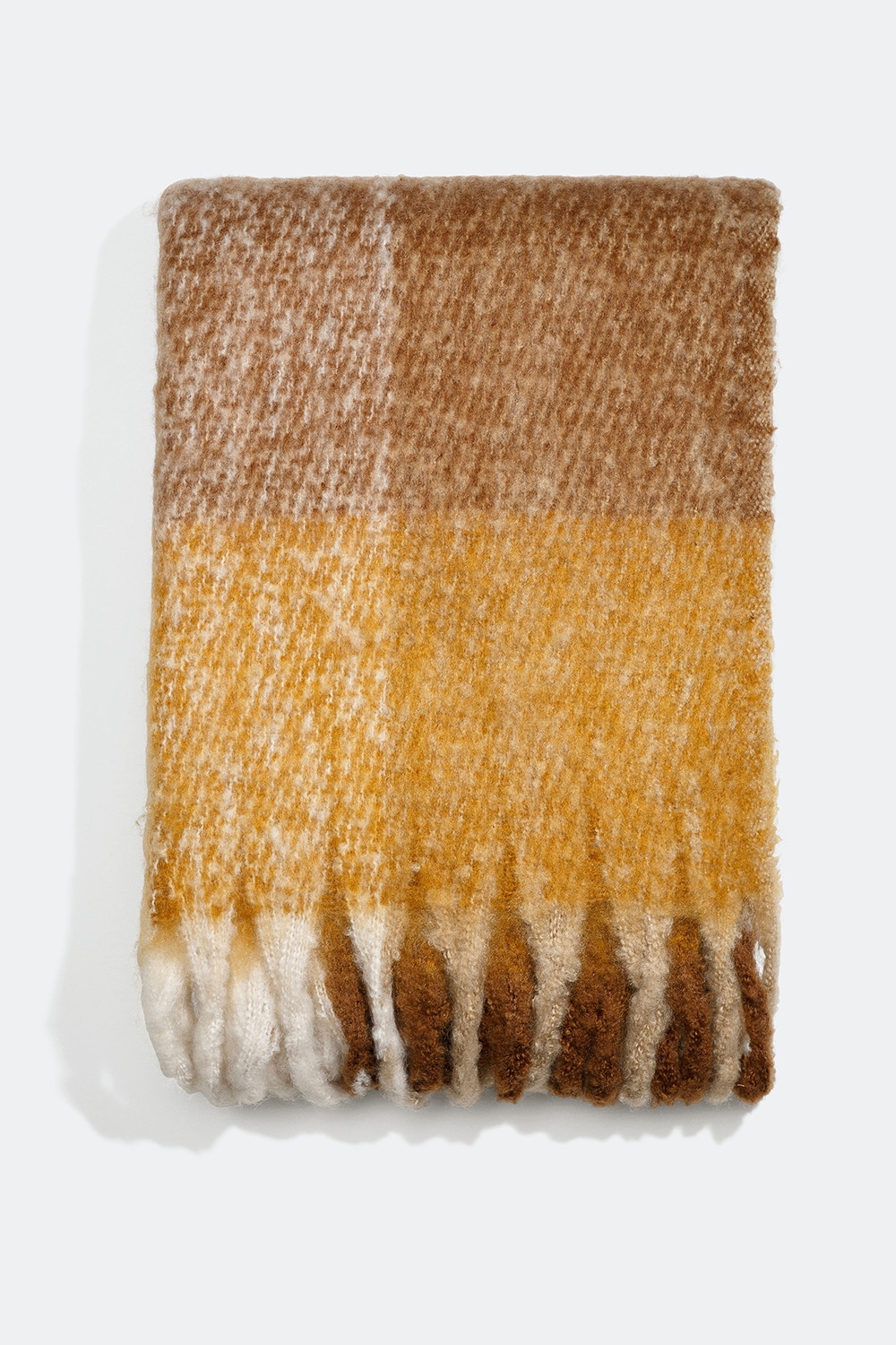 Børstet halstørklæde i brune nuancer med frynser i gruppen Tilbehør / Strik / Halstørklæde hos Glitter (171000188400)