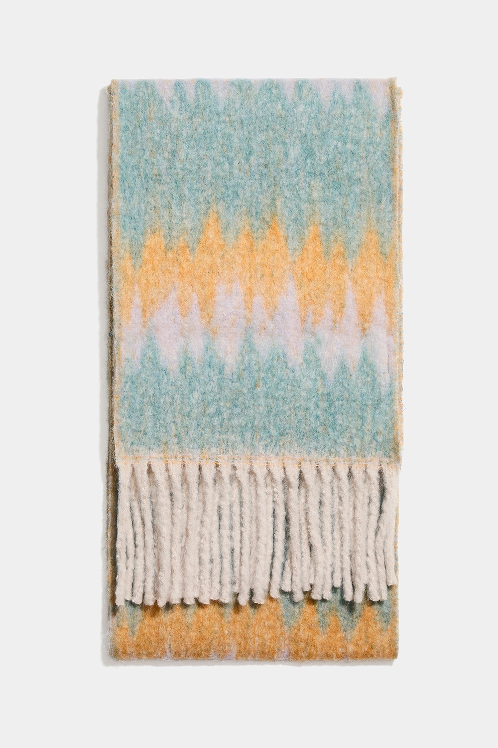 Tørklæde med zigzag-mønster i turkis og orange i gruppen Accessories / Strik / Halstørklæde hos Glitter (171001524800)