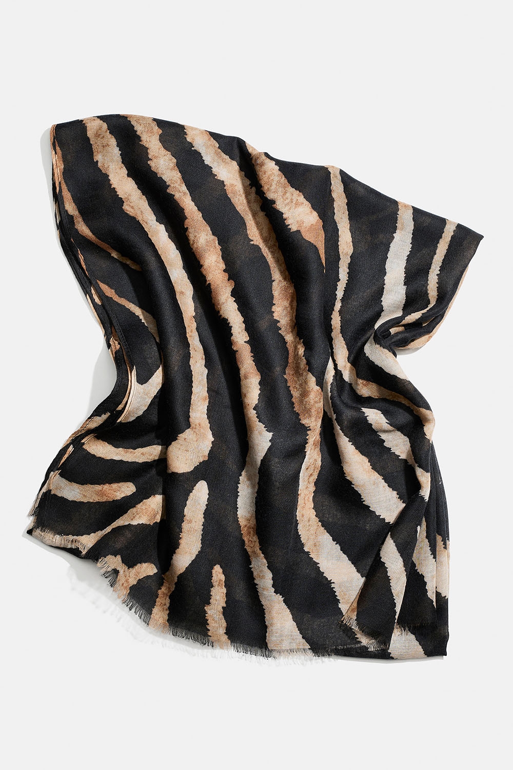 Tyndt tørklæde med brunt og sort zebramønster i gruppen Accessories / Tørklæder hos Glitter (171001578400)