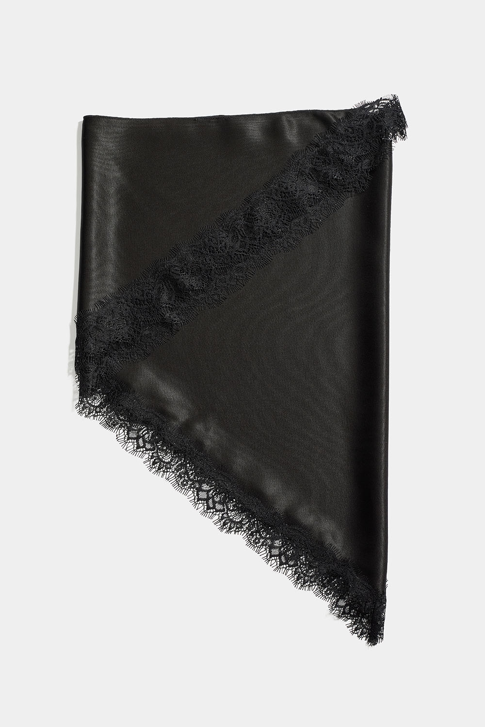 Sort satintørklæde med blondekant i gruppen Accessories / Tørklæder hos Glitter (171001689000)