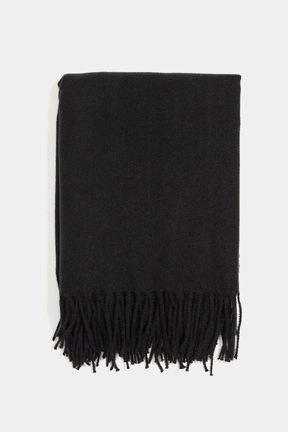 Sort, blødt halstørklæde med frynser i gruppen Accessories / Strik / Halstørklæde hos Glitter (171001859000)