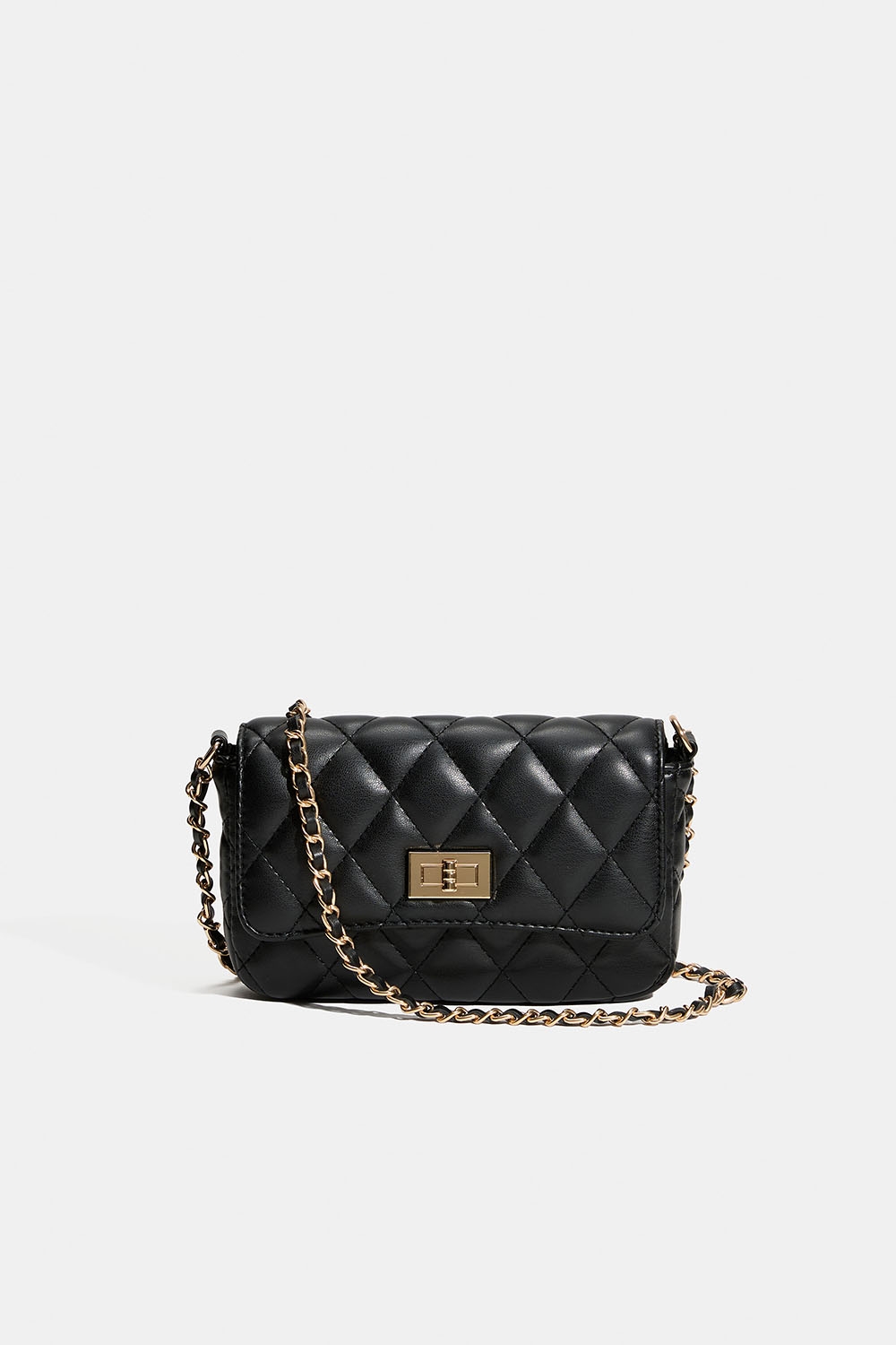 Sort, quiltet taske med skulderrem i gruppen Tasker / Skuldertasker hos Glitter (172000859000)