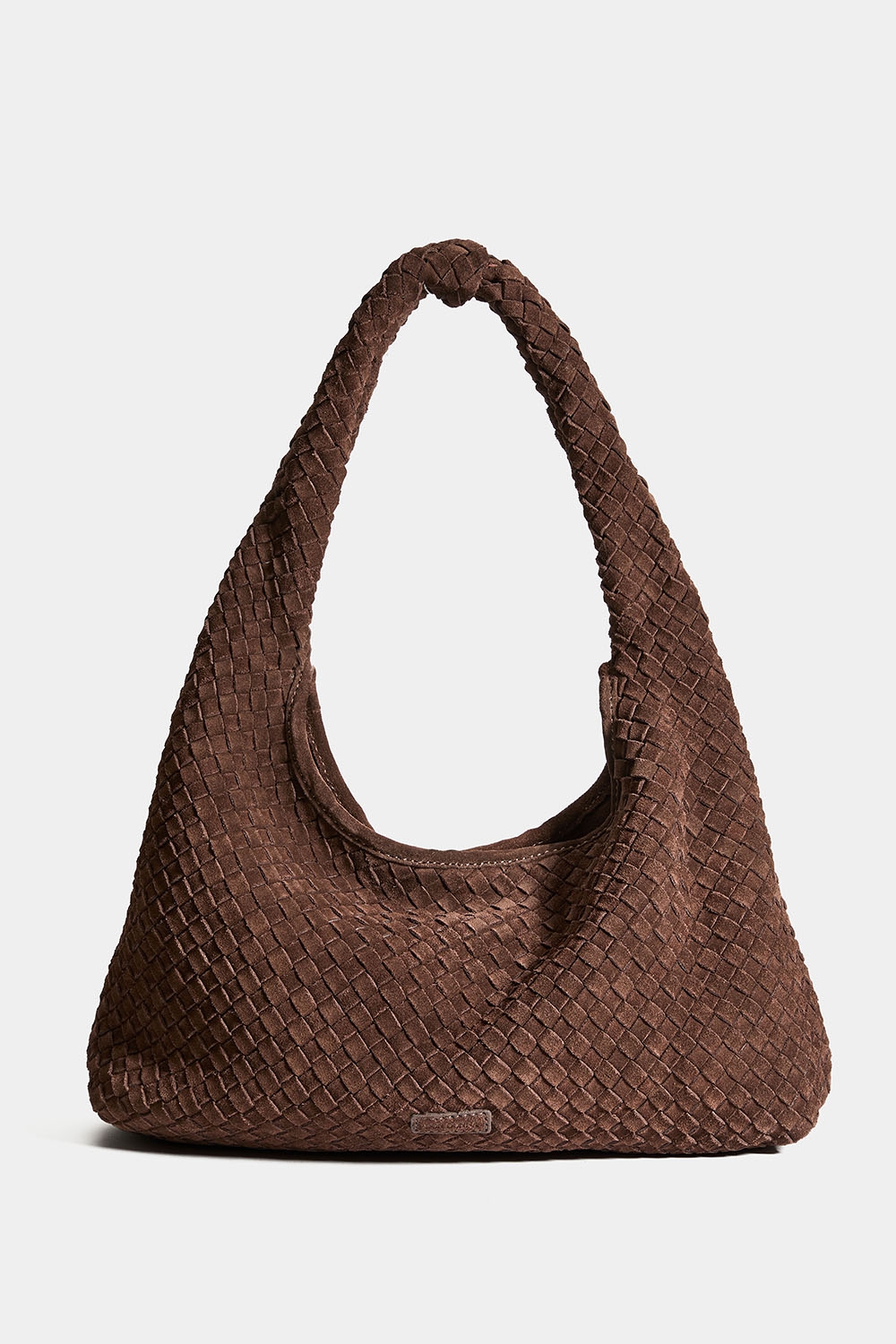 Brun ruskindstaske med flettet struktur i gruppen Don Donna - tasker hos Glitter (172001818200)