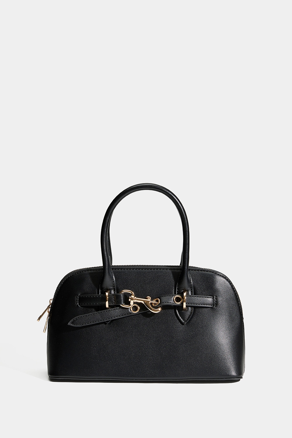 Sort håndtaske med rem og låsdetalje i gruppen Tasker hos Glitter (172001949000)