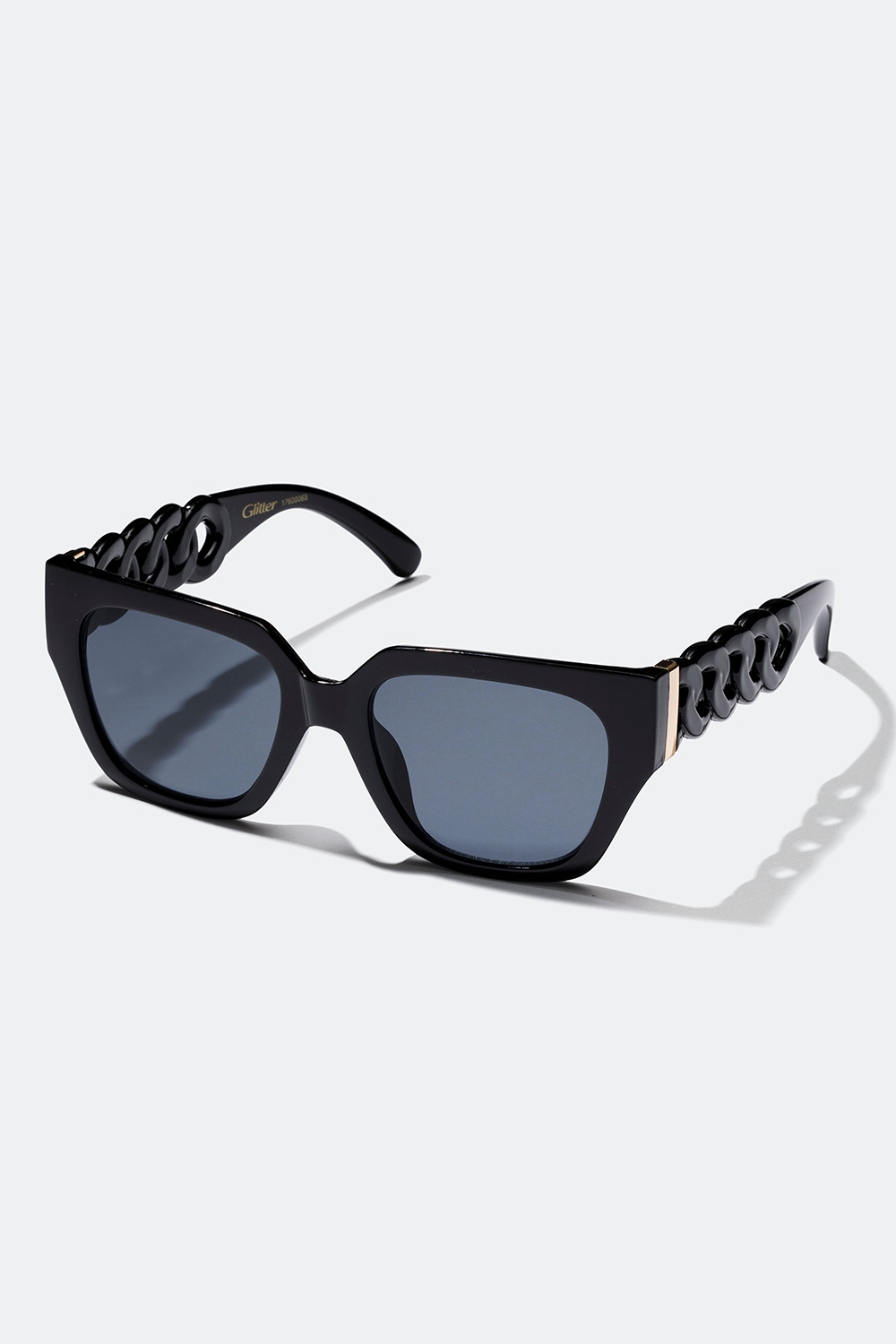 Sorte solbriller med kædedesign i gruppen Solbriller hos Glitter (176000659000)