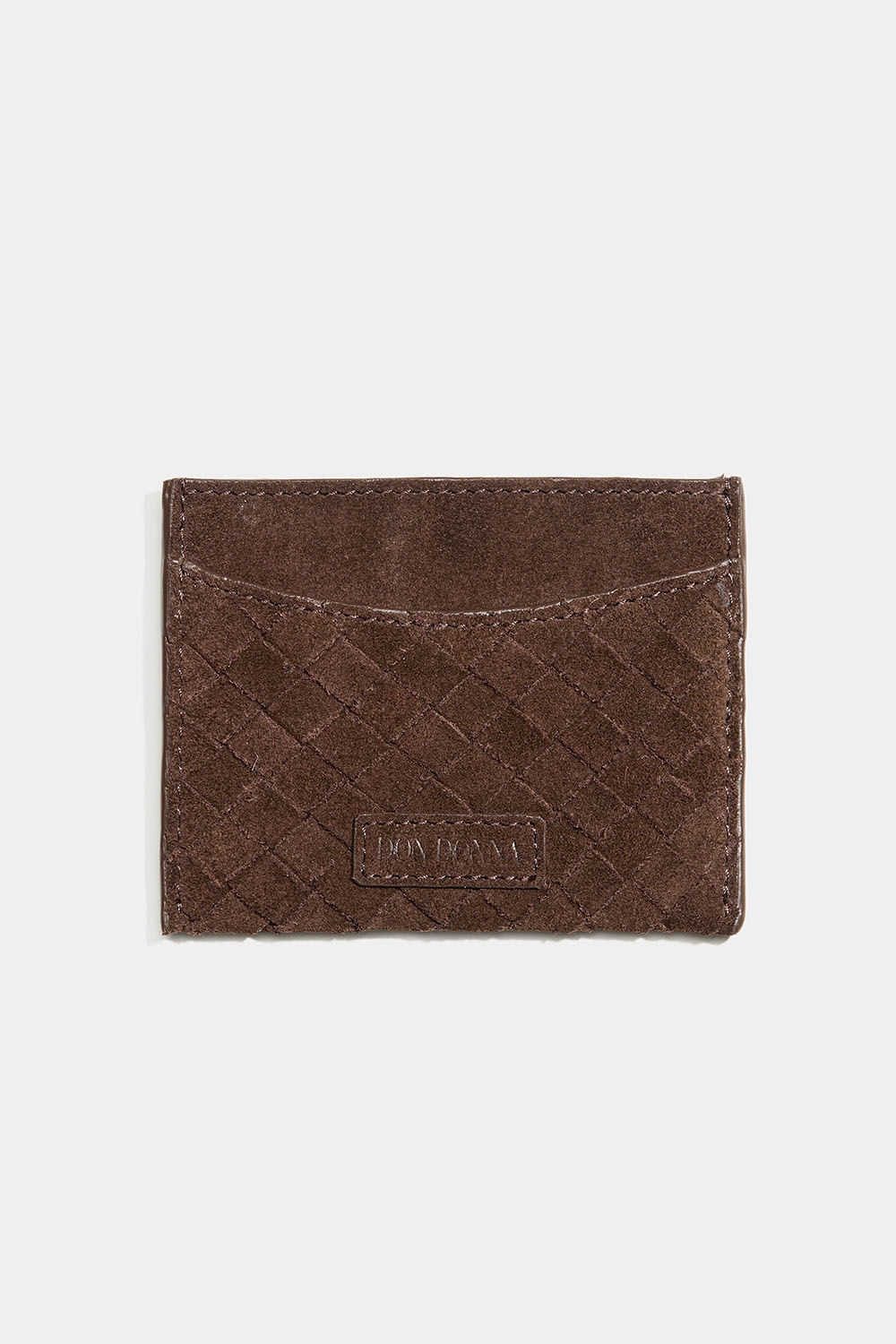 Flettet kortholder i brunt ruskind i gruppen Accessories / Punge & kortholdere / Kortholdere hos Glitter (177000658200)