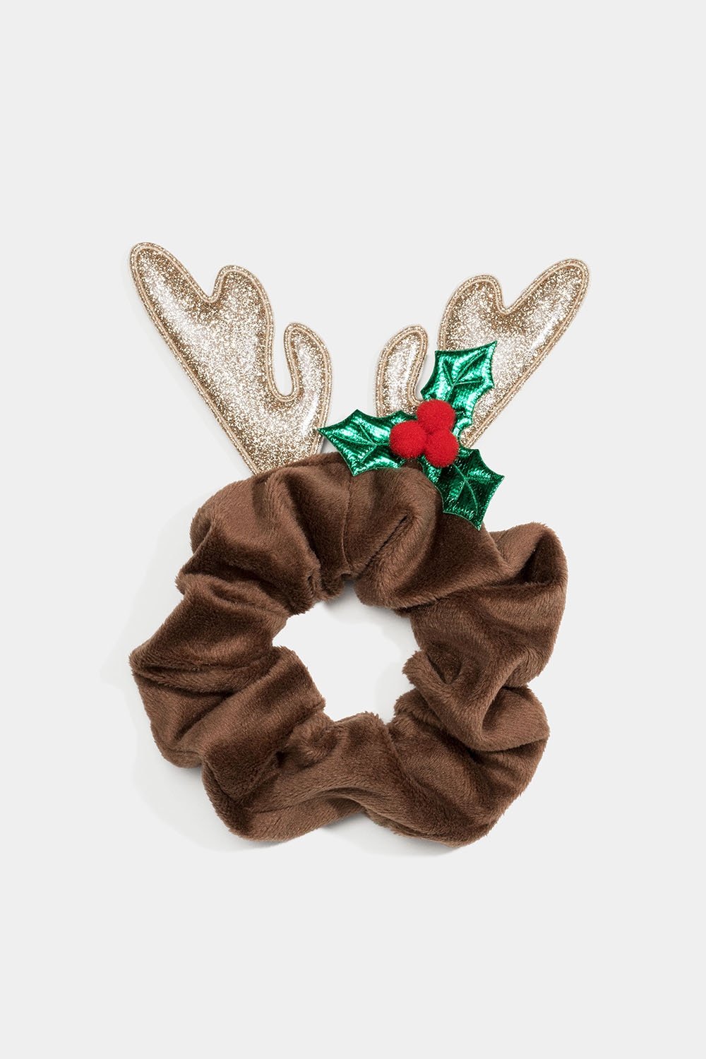 Brun scrunchie med rensdyrhorn og mistelten i gruppen Store week / hos Glitter (178000338000)