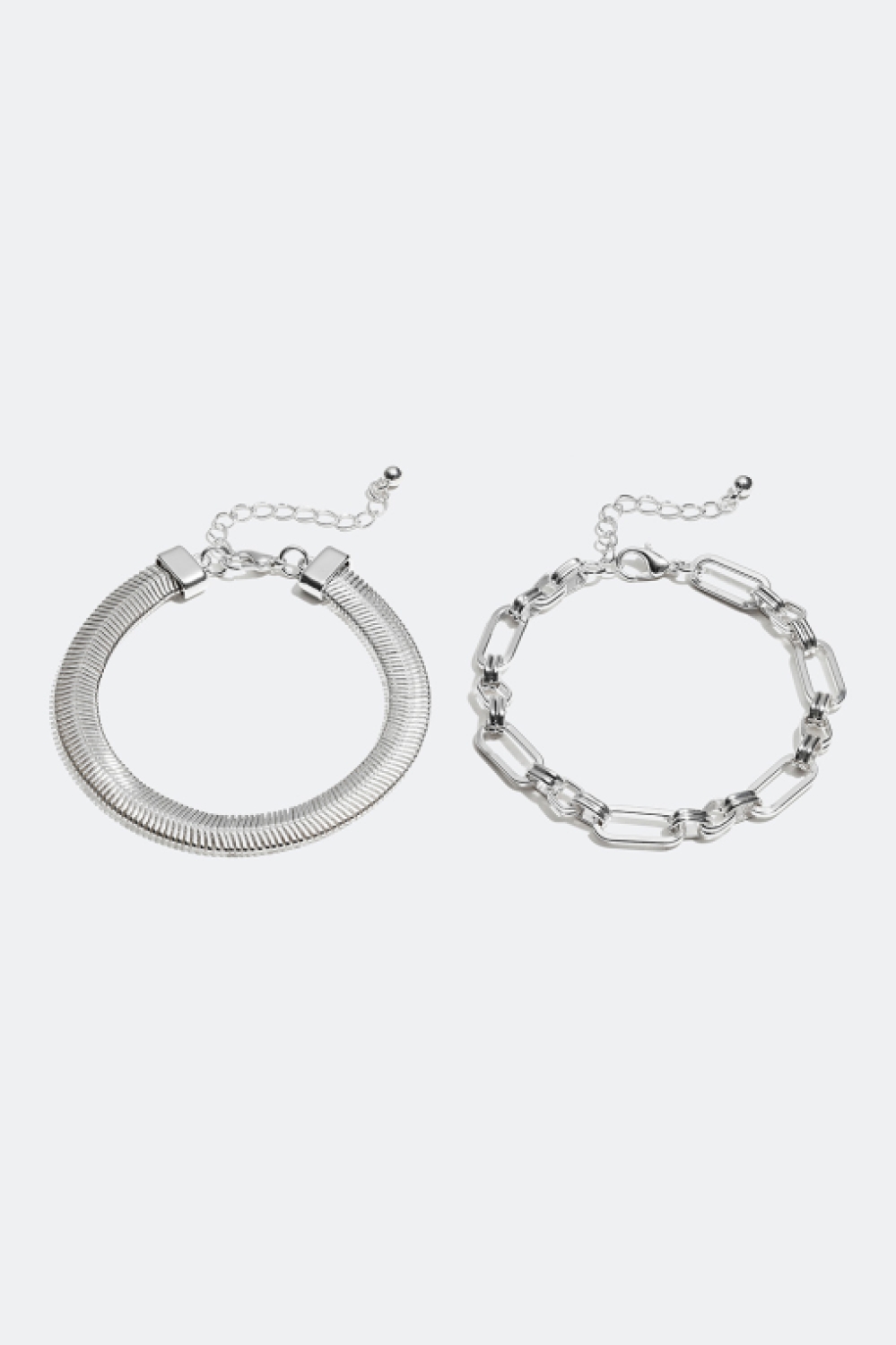 Kædearmbånd med tæt og ovalt design, 2-pak i gruppen Alle Smykker / Ringe / Flerpak hos Glitter (25100009)