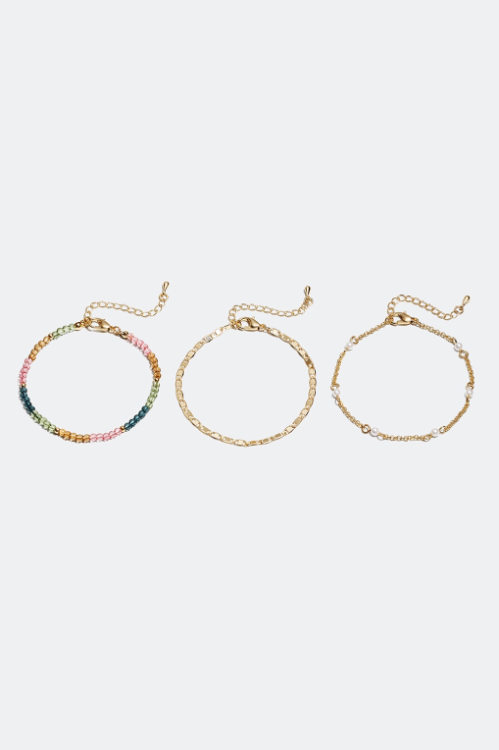 Armbånd med farvede perler, 3-pak i gruppen Alle Smykker / Armbånd / Flerpak hos Glitter (25100026)