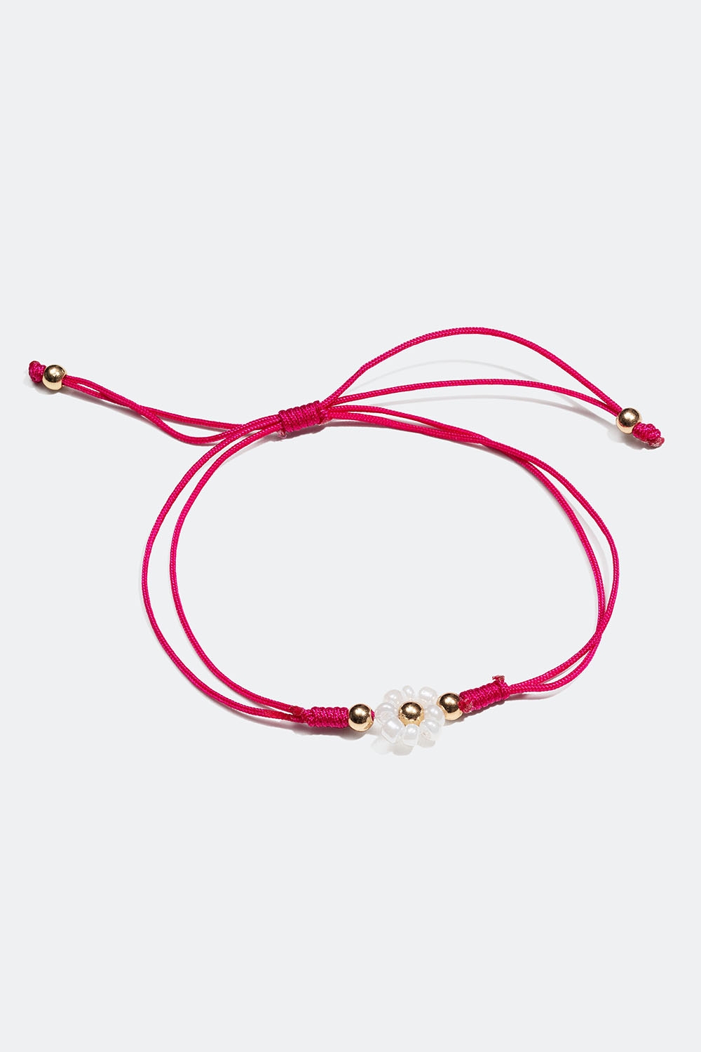 Rosa armbånd med hvid blomst i gruppen Smykker / Armbånd / Tynde hos Glitter (251001035502)