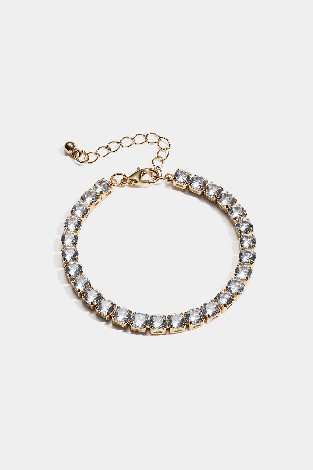 Guldfarvet armbånd med firkantede glassten i gruppen Smykker / Armbånd / Similiarmbånd hos Glitter (251001850202)