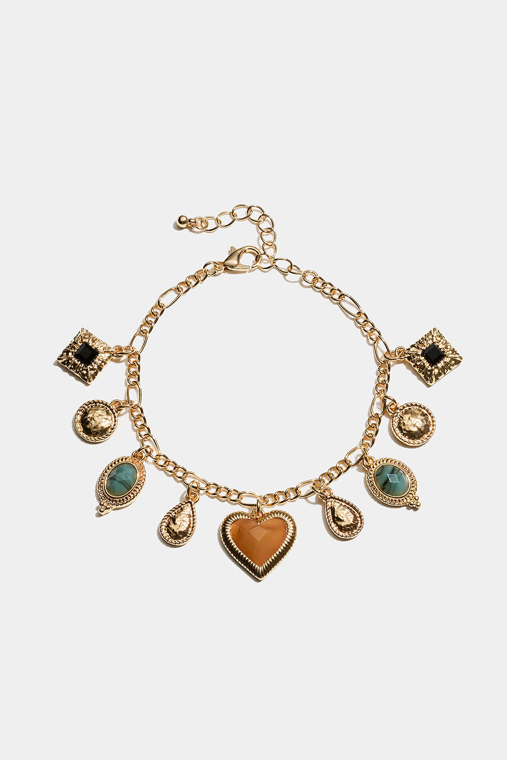 Guldfarvet armbånd med forskellige vedhæng i gruppen Smykker / Armbånd hos Glitter (251002009902)