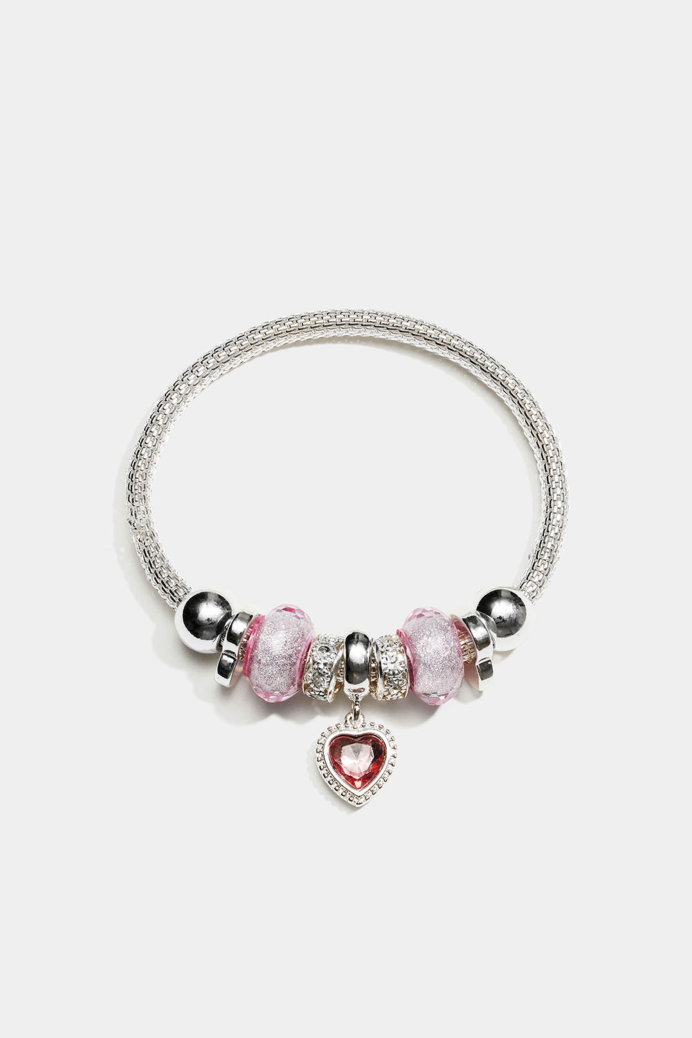 Elastisk armbånd med vedhæng i lyserøde detaljer i gruppen Smykker / Armbånd hos Glitter (251002065101)