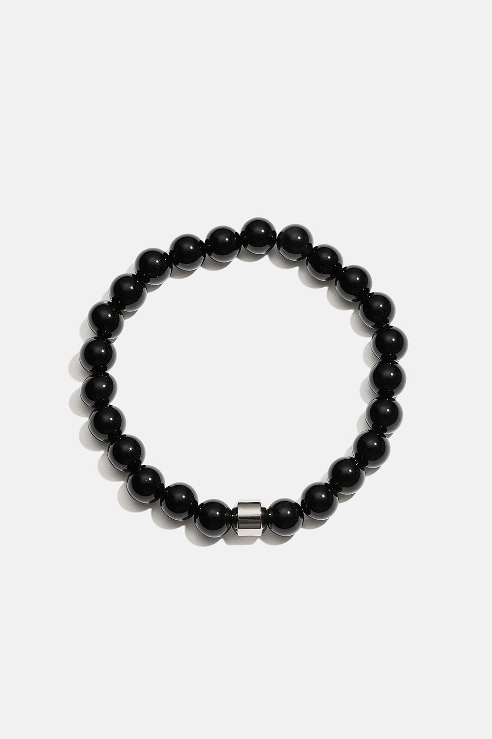 Armbånd med sorte onyx-natursten og stålperle i gruppen Smykker / Armbånd / Armbånd - unisex hos Glitter (2510021690)