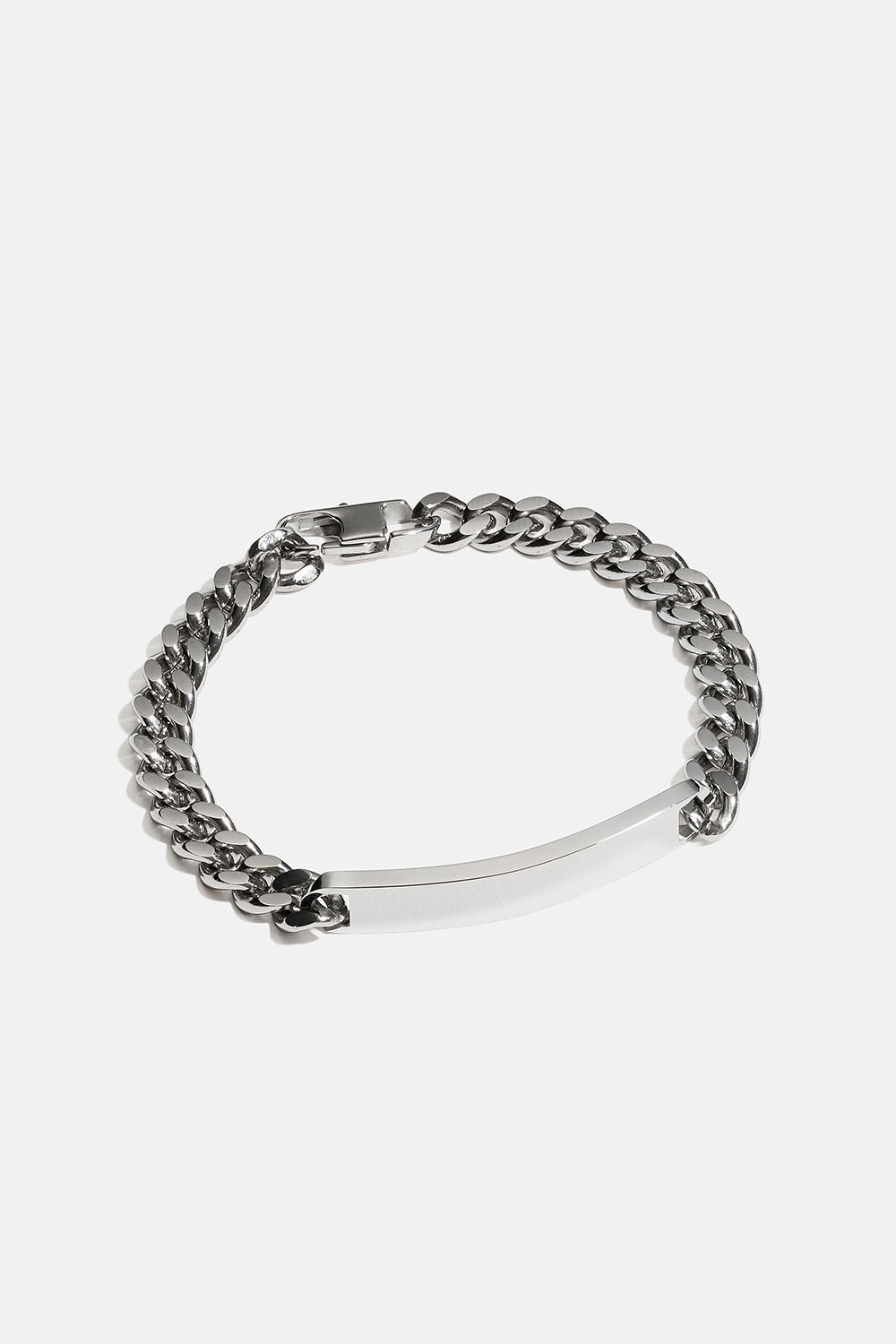 Bredt kædearmbånd med stålplade i gruppen Stål / Armbånd i stål hos Glitter (2510021916)