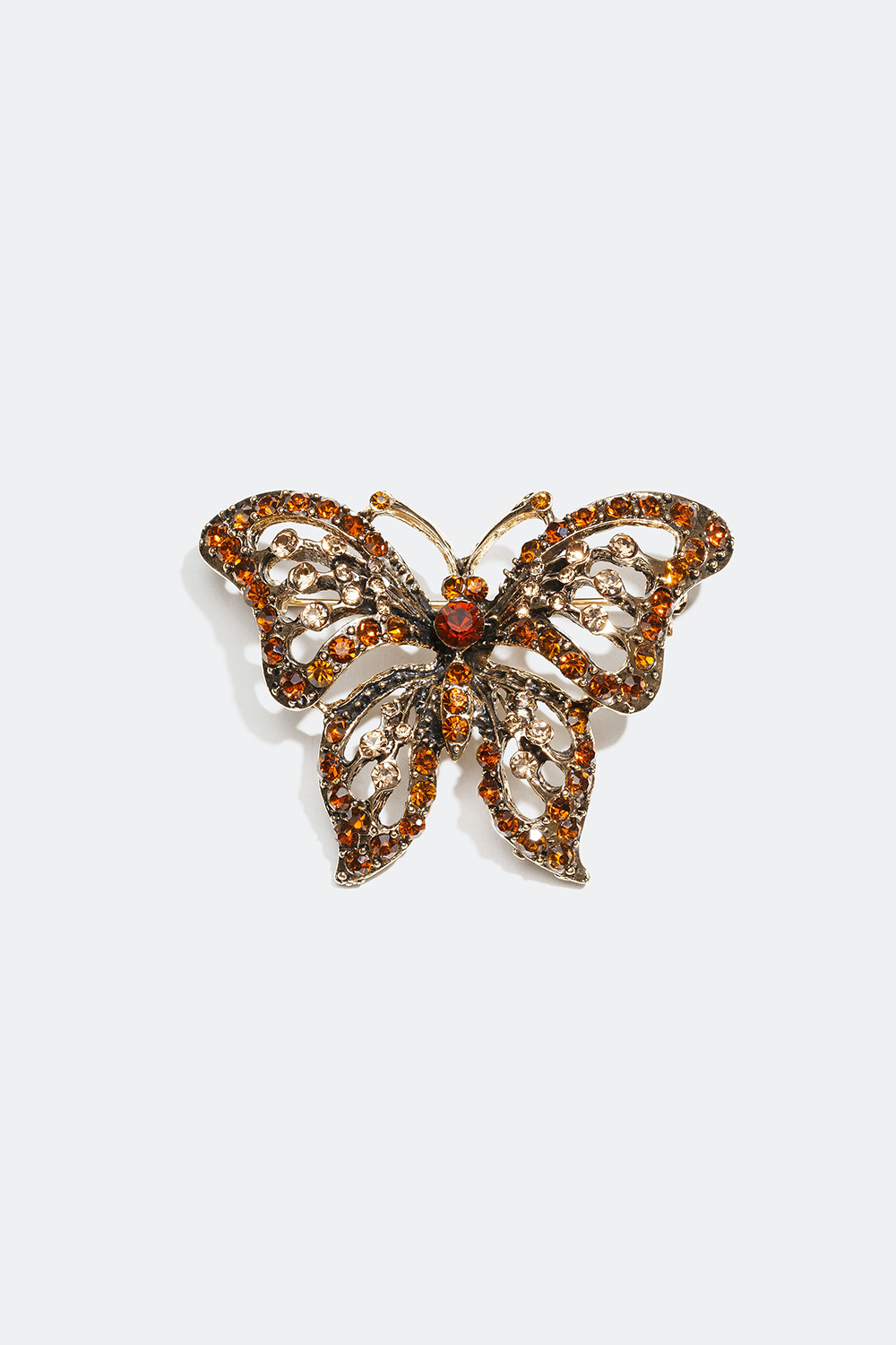 Broche med sommerfugl og farvede glassten i gruppen Alle Smykker / Brocher hos Glitter (25200005)