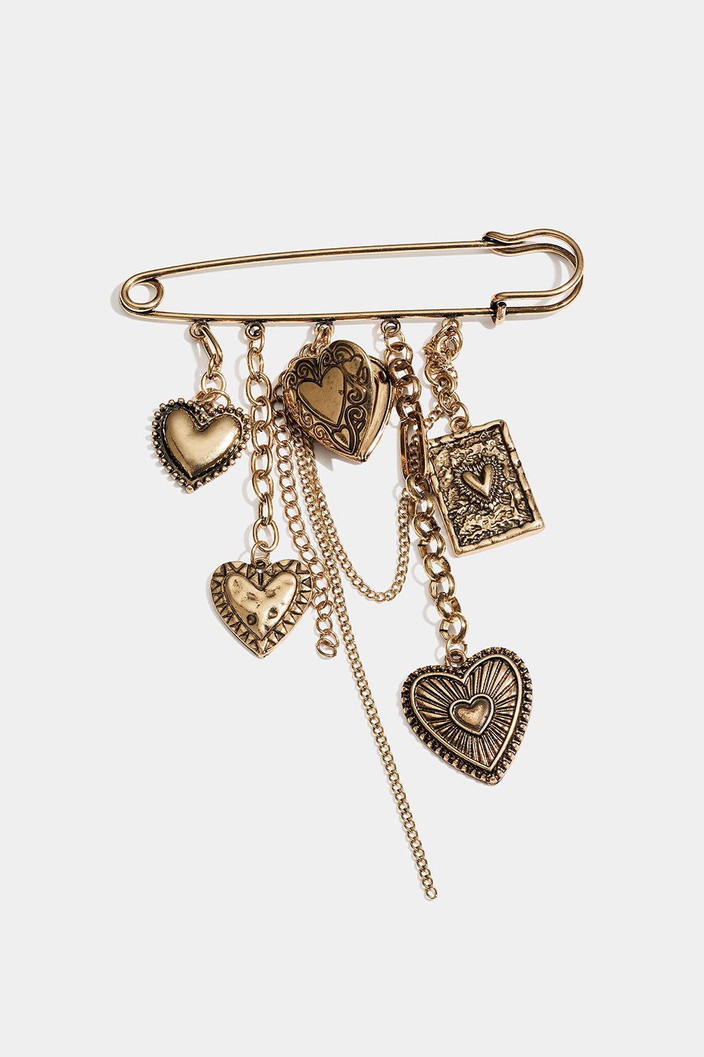 Broche med sikkerhedsnål og hjerte i gruppen Smykker / Brocher hos Glitter (252000222102)