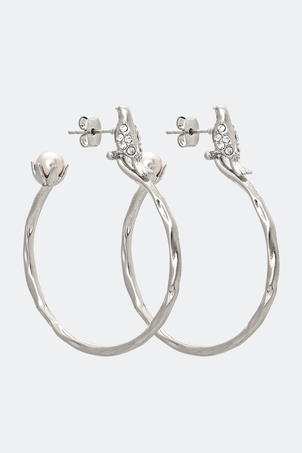Eden hoops earrings - Ivory (Silver) i gruppen Lily and Rose - Øreringe hos Glitter (253000241001)