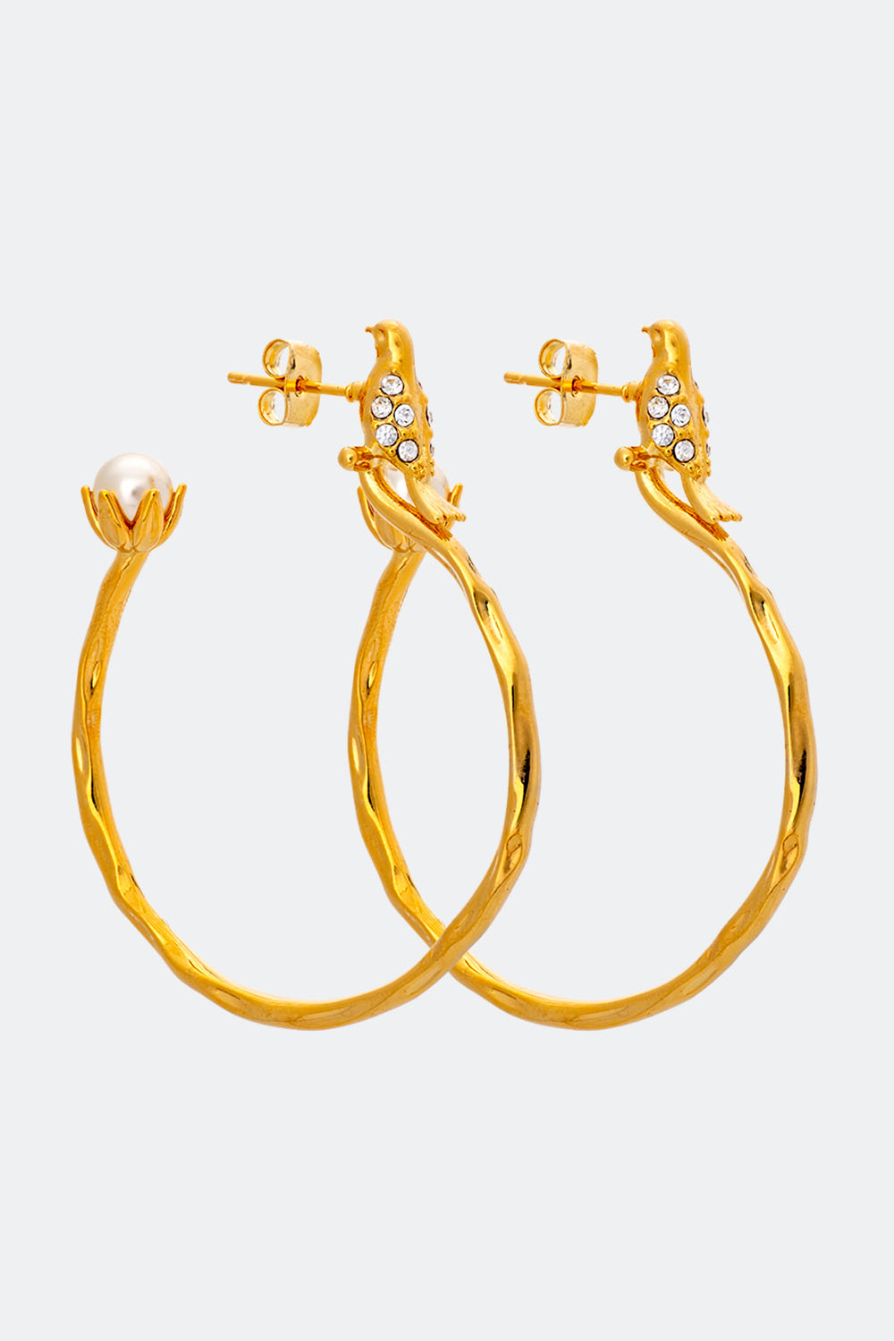 Eden hoops earrings - Ivory (Gold) i gruppen Lily and Rose - Øreringe hos Glitter (253000242002)