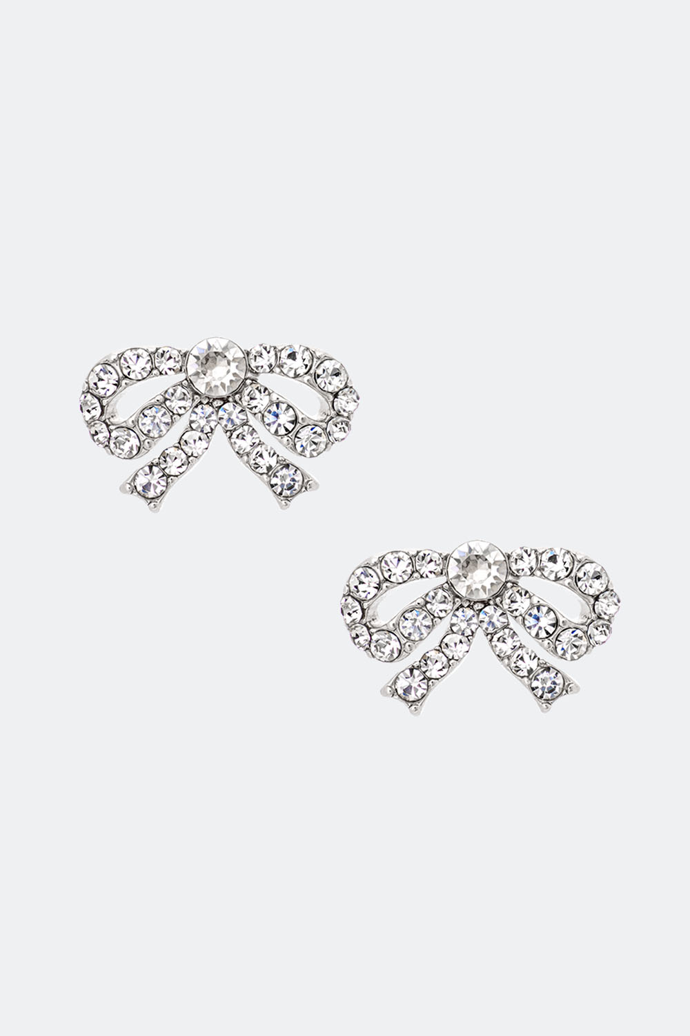 Petite Antoinette bow earrings - Crystal (Silver) i gruppen Lily and Rose - Øreringe hos Glitter (253000390201)