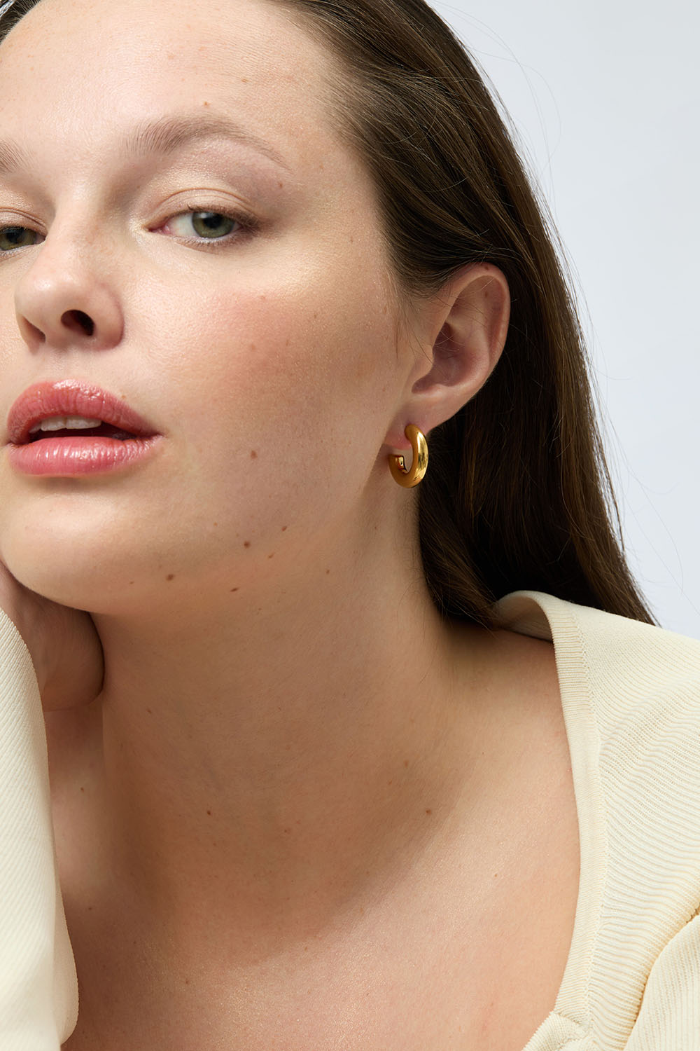 Chunky hoops clearance guld