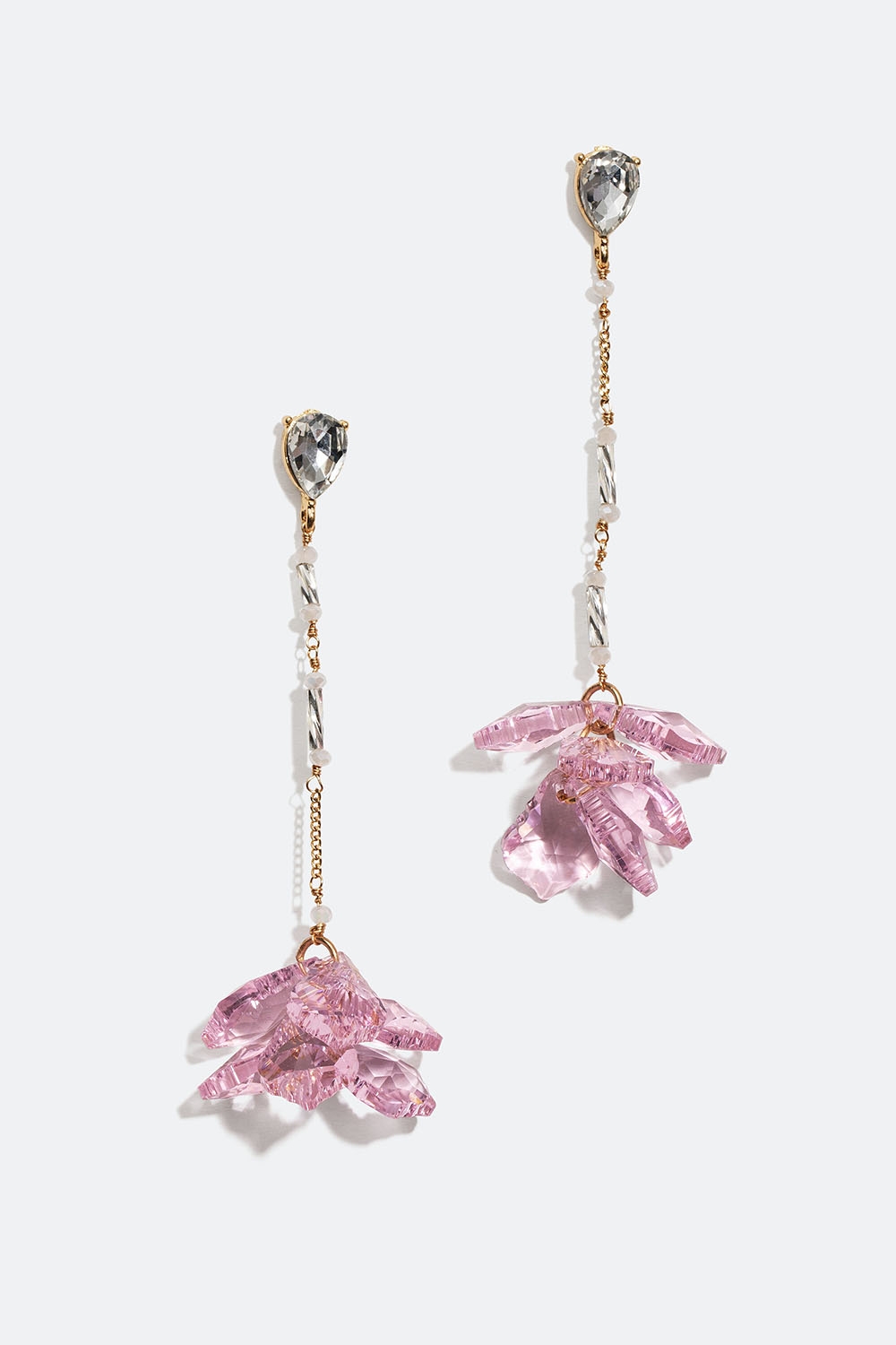 Lange øreringe med rosa blomsterblade i gruppen Smykker / Øreringe hos Glitter (253005895102)