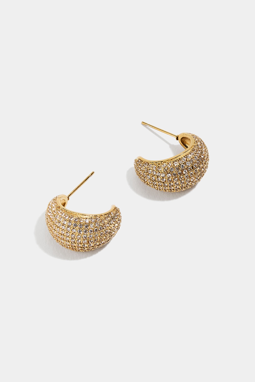 Hoops i stål med 18 karat guld og besætning af kubisk zirkonia i gruppen Smykker / Øreringe hos Glitter (253009152002)