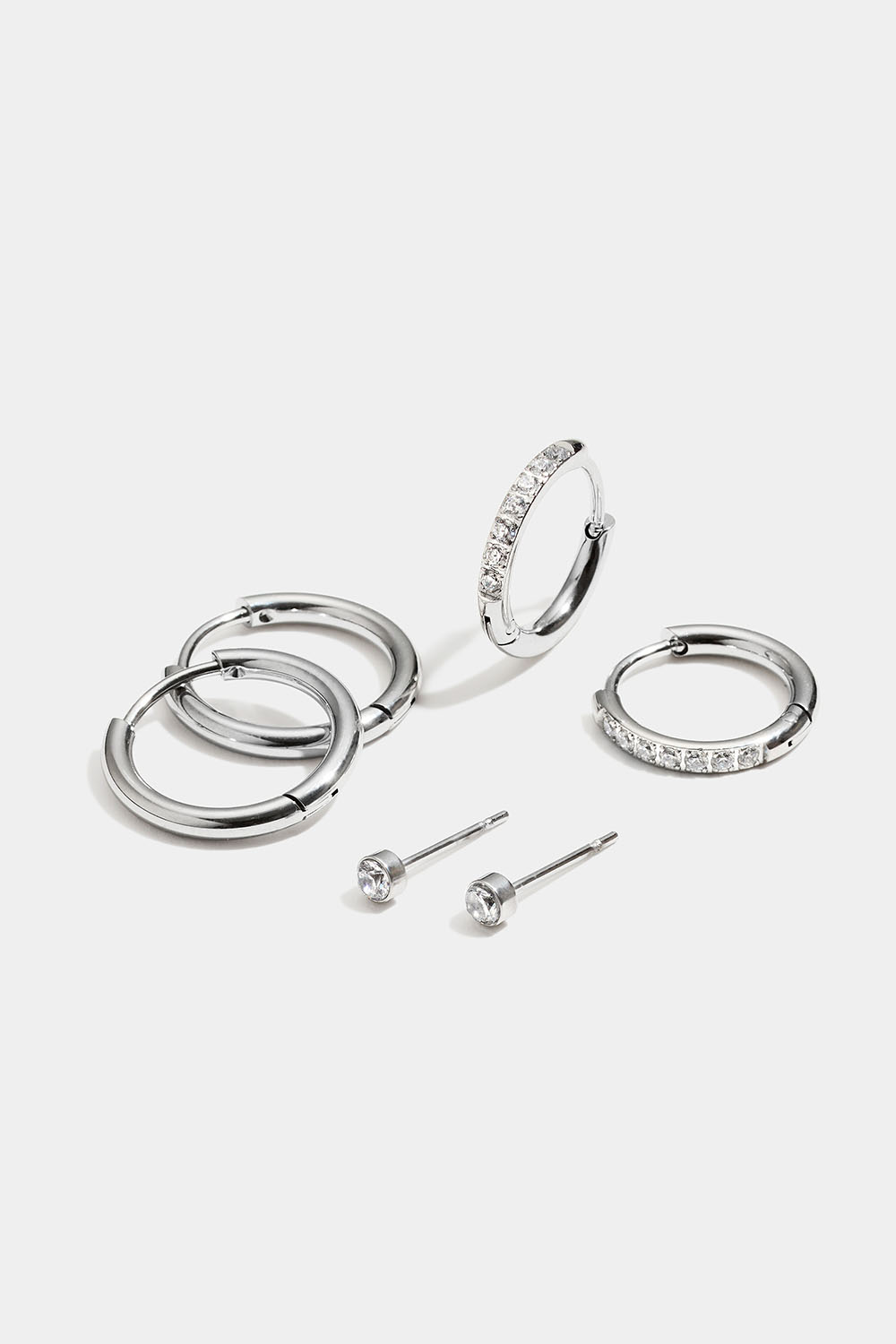 Flerpack hoops och studs i stål i gruppen Stål / Øreringe i stål hos Glitter (253009221601)