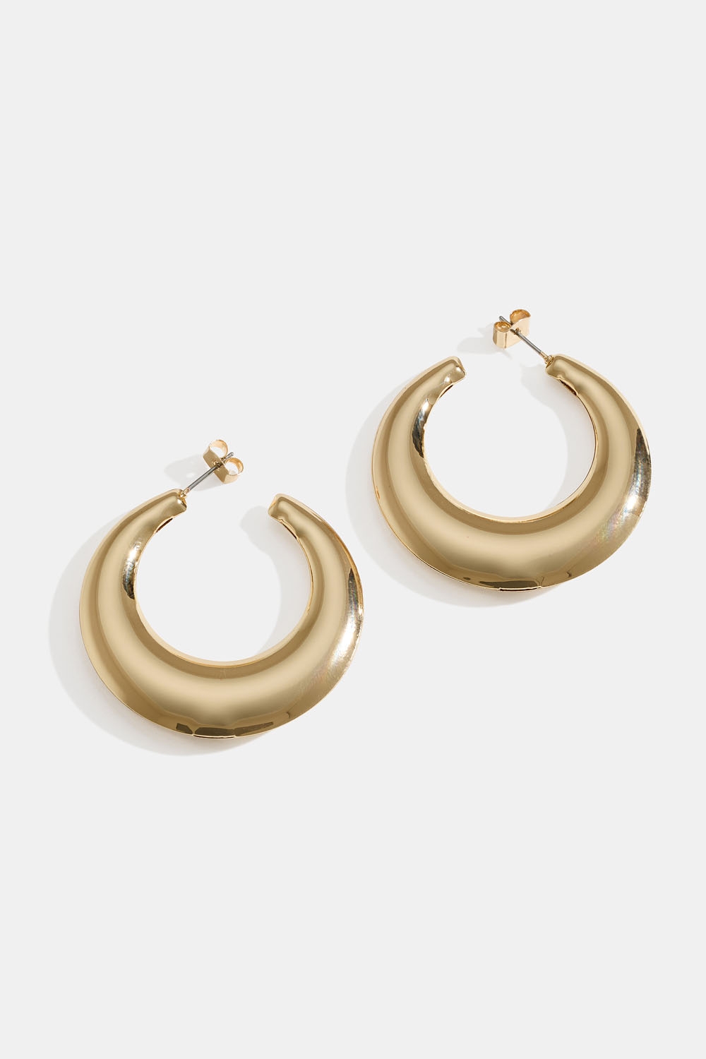 Guldfarvede hoops med afrundet kant i gruppen Smykker / Øreringe / Hoops hos Glitter (253009692002)
