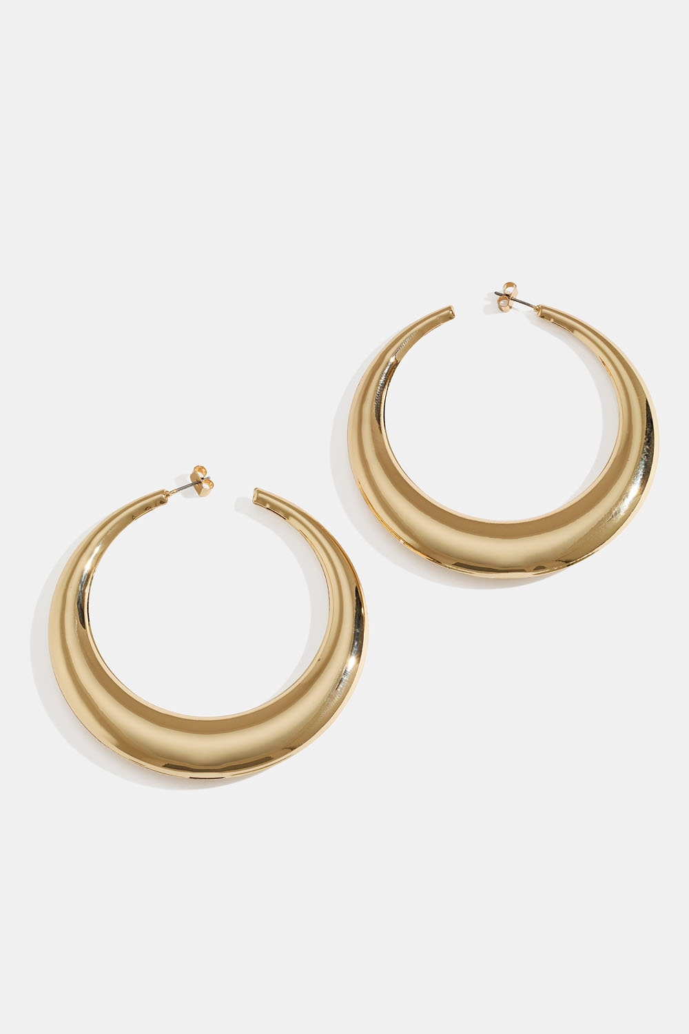 Guldfarvede store hoops med afrundet kant i gruppen Smykker / Øreringe / Hoops hos Glitter (253009702002)