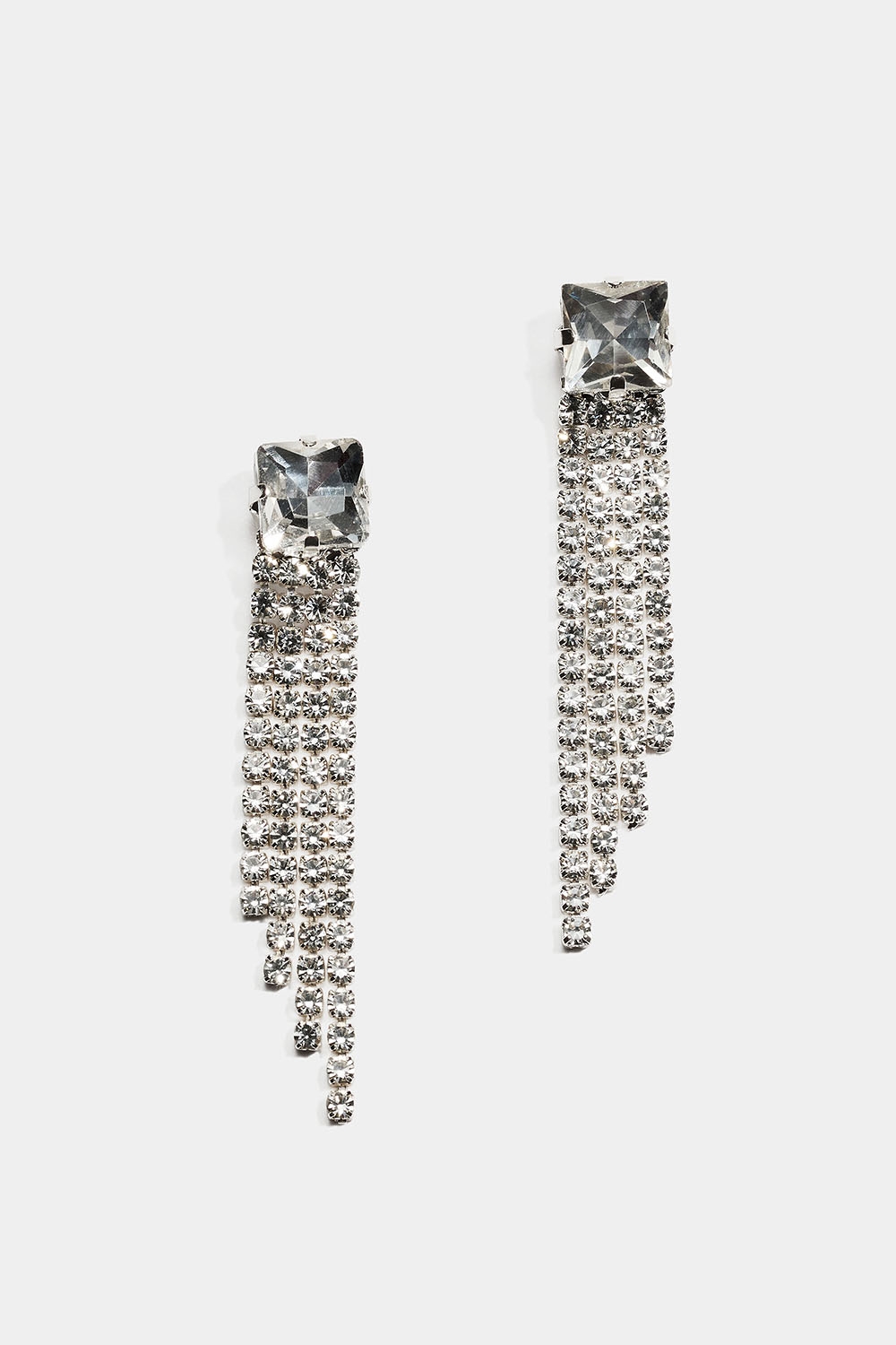 Øreringe med kvadratiske glassten og led af similisten i gruppen Smykker / Øreringe / Similiøreringe hos Glitter (253010430201)