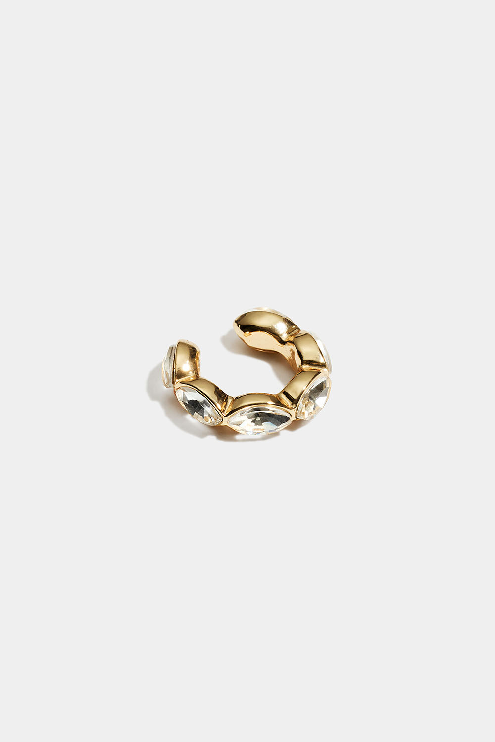 Guldfarvet earcuff med ovale glassten. i gruppen Smykker / Øreringe / Ear cuffs hos Glitter (253011852002)