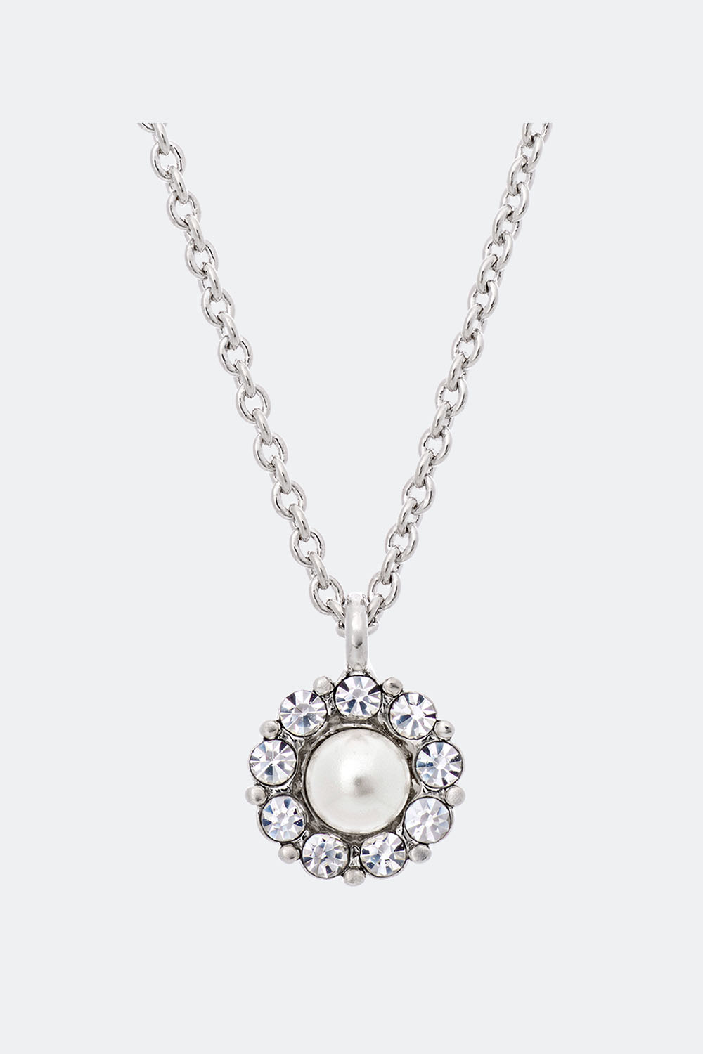 Petite Miss Sofia pearl necklace - Crystal (Silver) i gruppen Lily and Rose - Halskæder hos Glitter (254000190201)