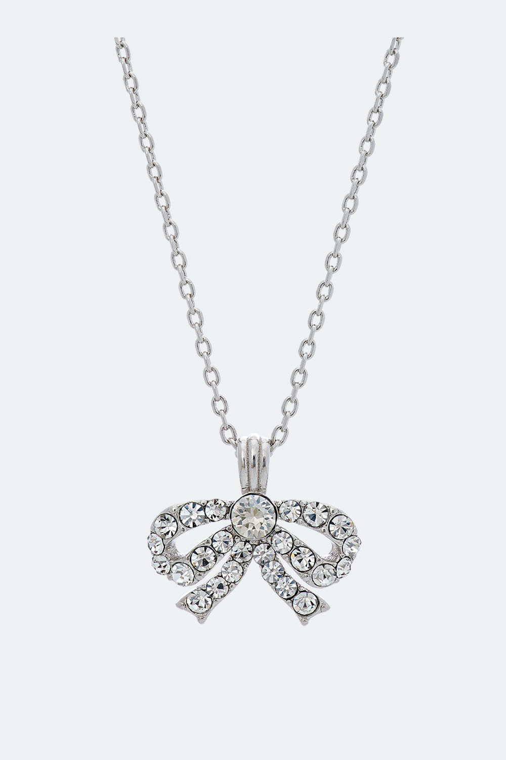 Petite Antoinette bow necklace - Crystal (Silver) i gruppen Lily and Rose - Halskæder hos Glitter (254000200201)