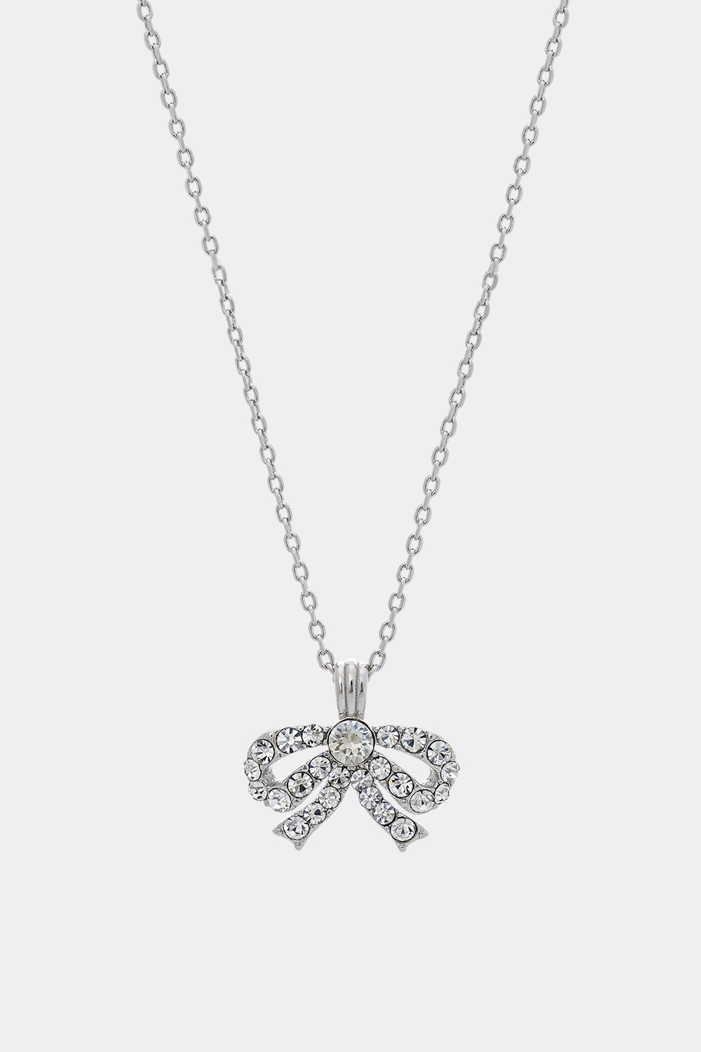 Petite Antoinette bow necklace - Crystal (Silver) i gruppen Lily and Rose - Halskæder hos Glitter (254000200201)