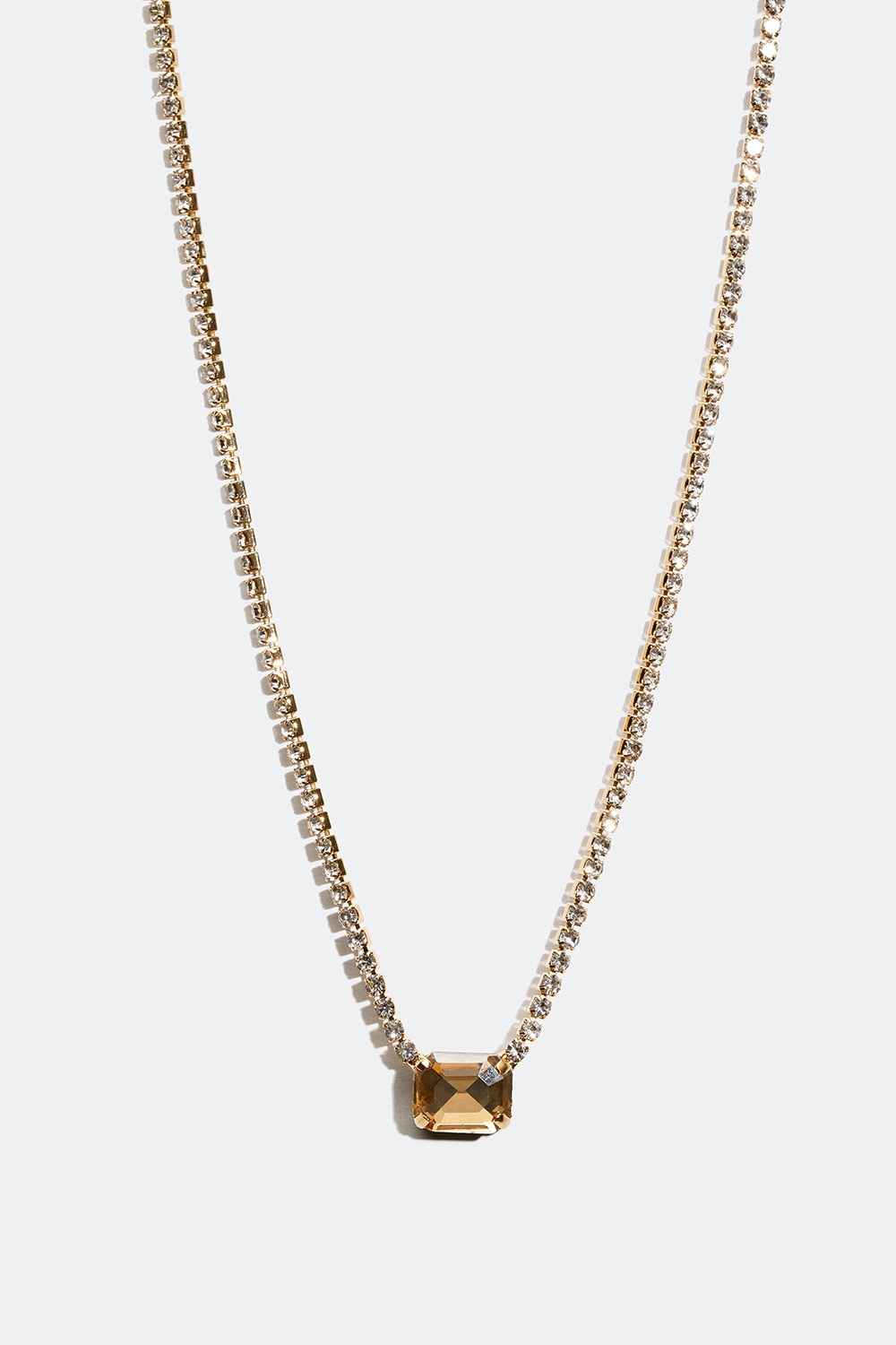 Smal halskæde med guldfarvet glassten i gruppen Smykker / Halskæder / Halskæder med vedhæng hos Glitter (254000588300)