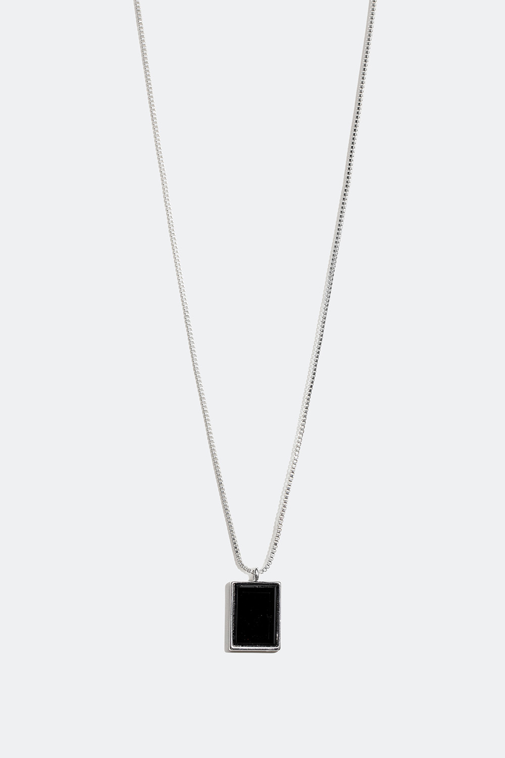 Kæde halskæde med sort glassten i gruppen Smykker / Halskæder / Halskæder med vedhæng hos Glitter (254000731000)
