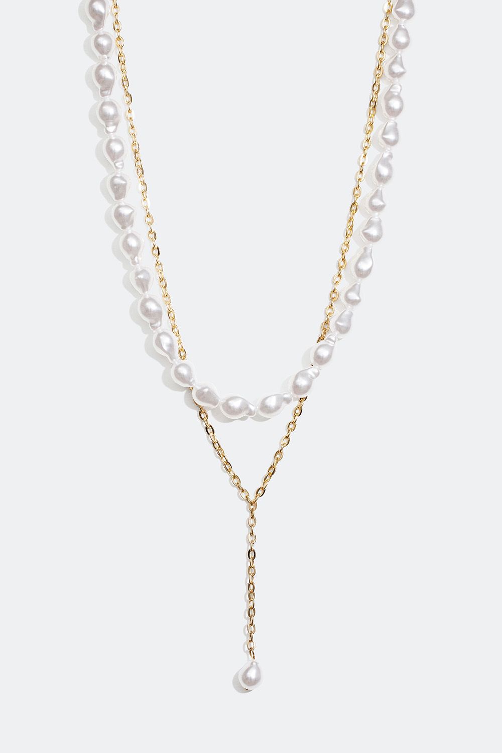 Guldfarvet dobbelt halskæde med perler i gruppen Smykker / Halskæder hos Glitter (254000782002)