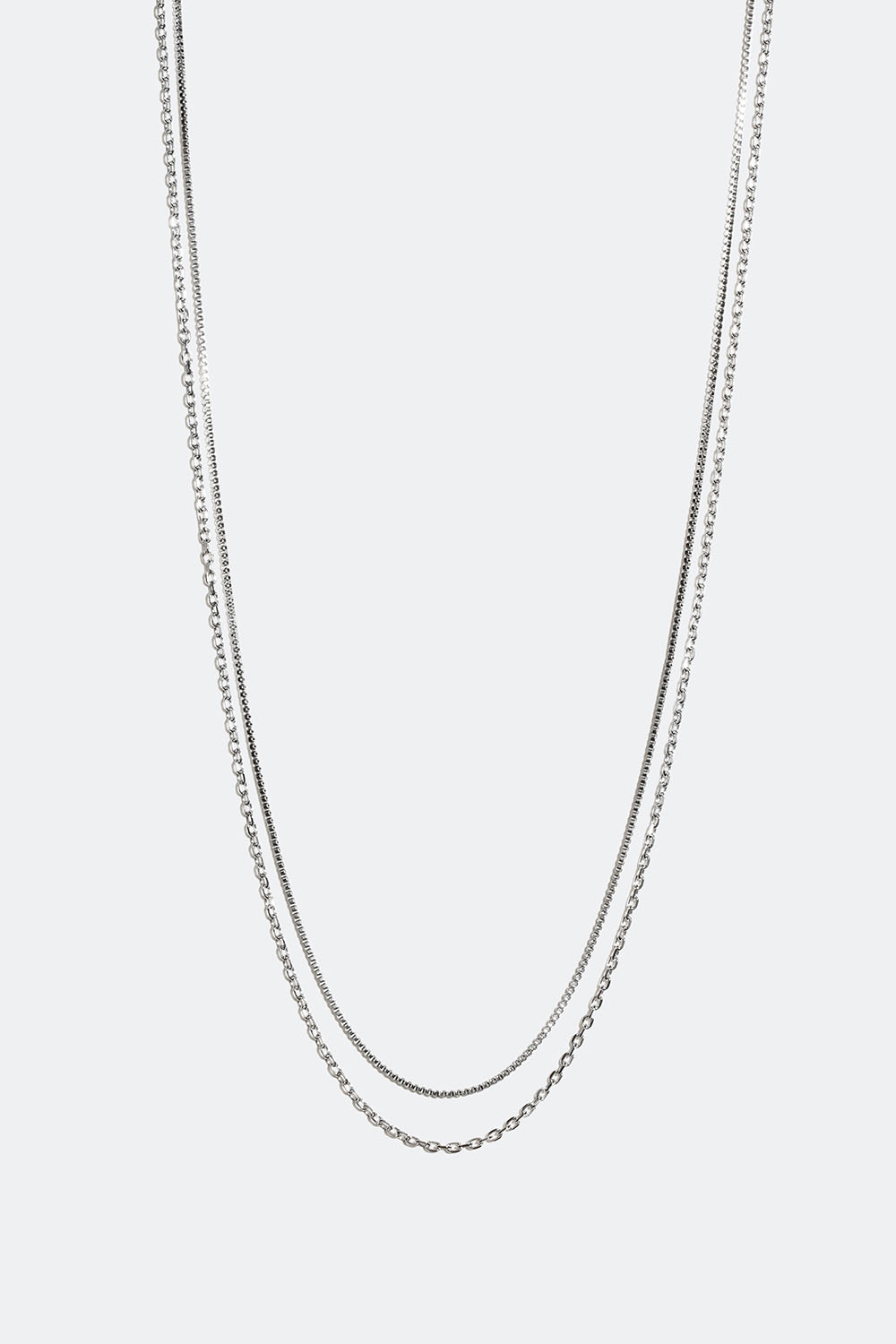 Dobbelt kæde-halskæde i stål i gruppen Smykker / Halskæder / Kæder hos Glitter (254001031601)