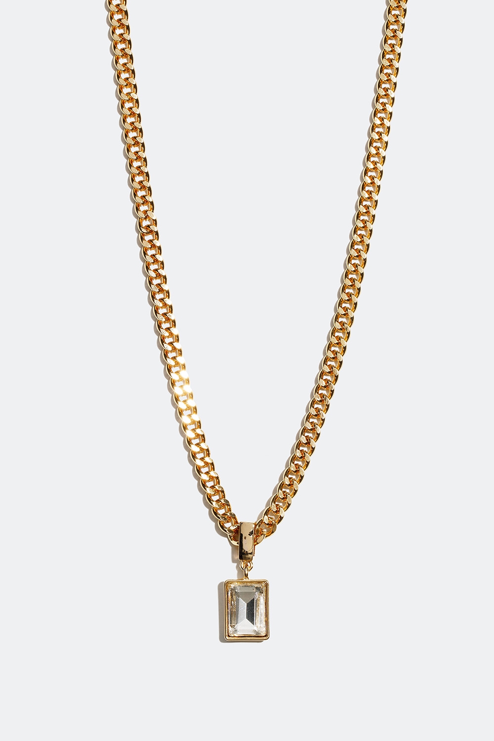 Guldfarvet halskæde med rektangulær glassten i gruppen Smykker / Halskæder / Halskæder med vedhæng hos Glitter (254001162002)