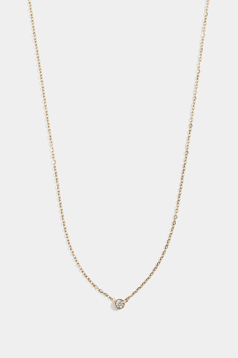 Tynd kæde-halskæde i stål med 18 karat guld og Cubic Zirconia i gruppen Stål / Halskæde i stål hos Glitter (254002102002)