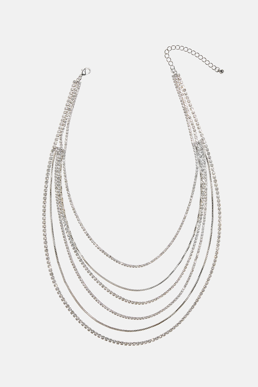 Lag-på-lag-halskæde med kæder og glassten i gruppen Smykker / Halskæder / Similihalskæder hos Glitter (254002670201)