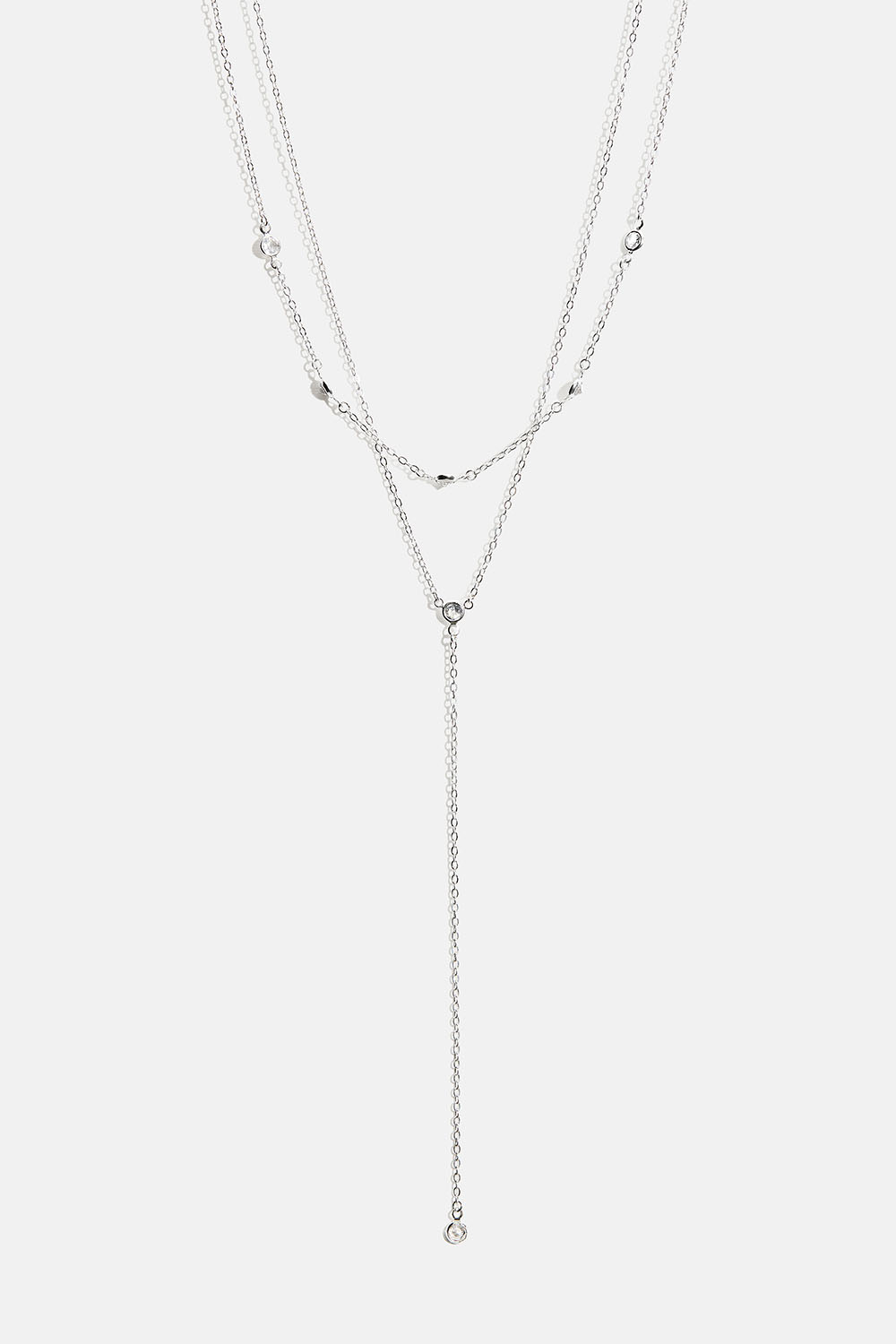 Dobbelt halskæde med små runde glassten i gruppen Smykker / Halskæder / Halskæder med vedhæng hos Glitter (254002681001)