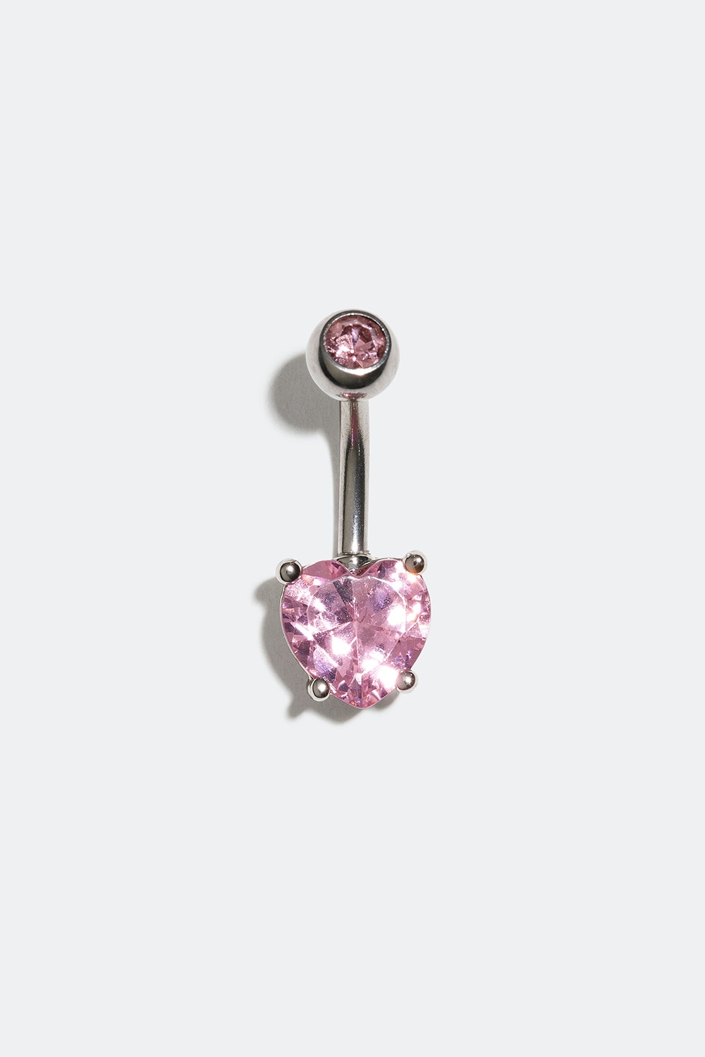 Navlepiercing med rosa hjerte i Cubic Zirconia i gruppen Smykker / Piercinger / Navlepiercinger hos Glitter (255000455010)
