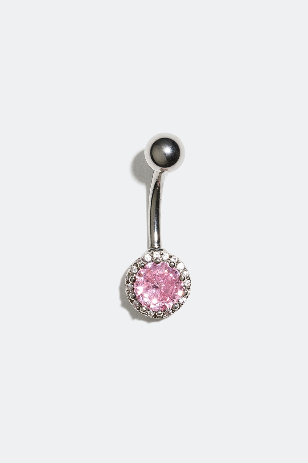 Navlepiercing med lys rosa Cubic Zirconia sten i gruppen Smykker / Piercinger / Navlepiercinger hos Glitter (255000485010)