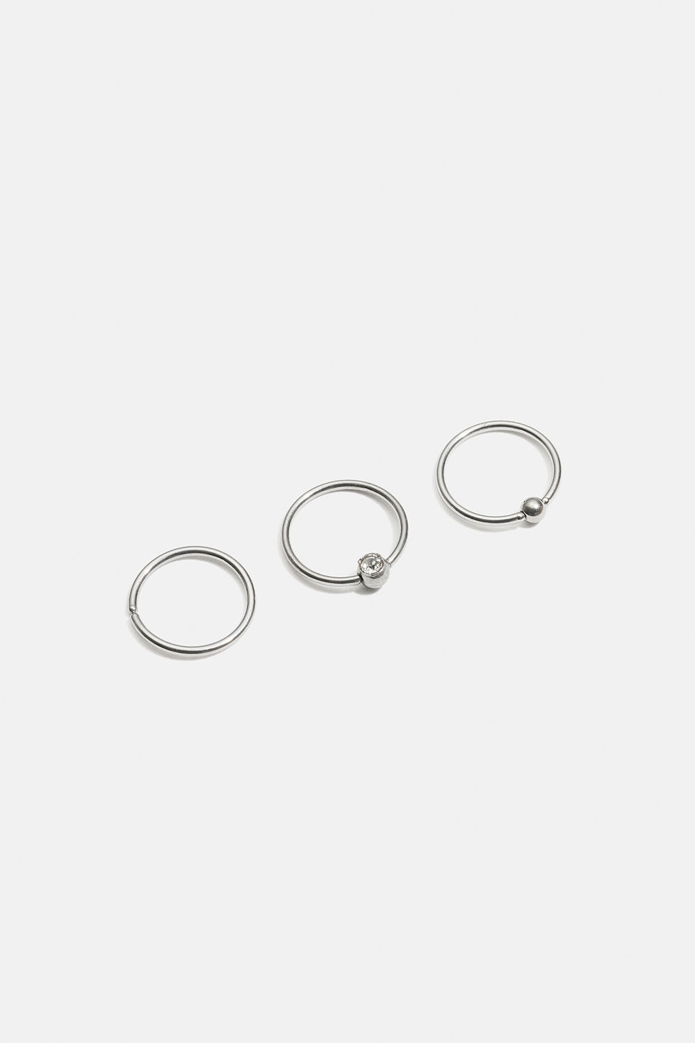 Næseringe af stål, 3-pak i gruppen Smykker / Piercinger / Næsepiercinger hos Glitter (255000611600)