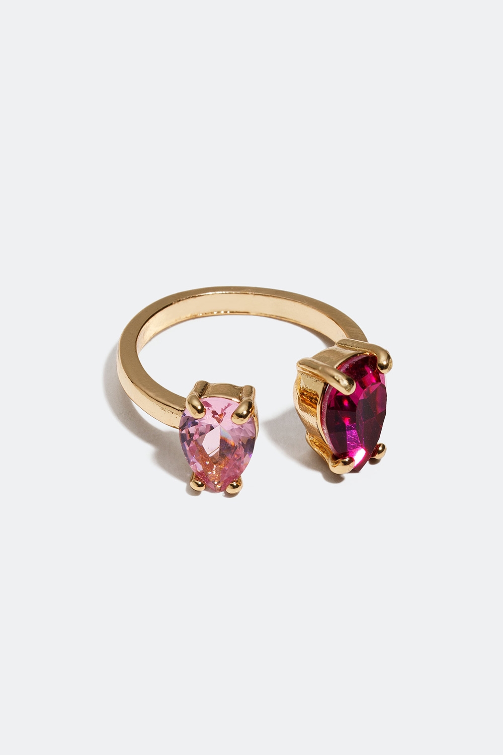 Ring med rosa dråbeformede glassten i gruppen Smykker / Ringe / Brede hos Glitter (256000415)