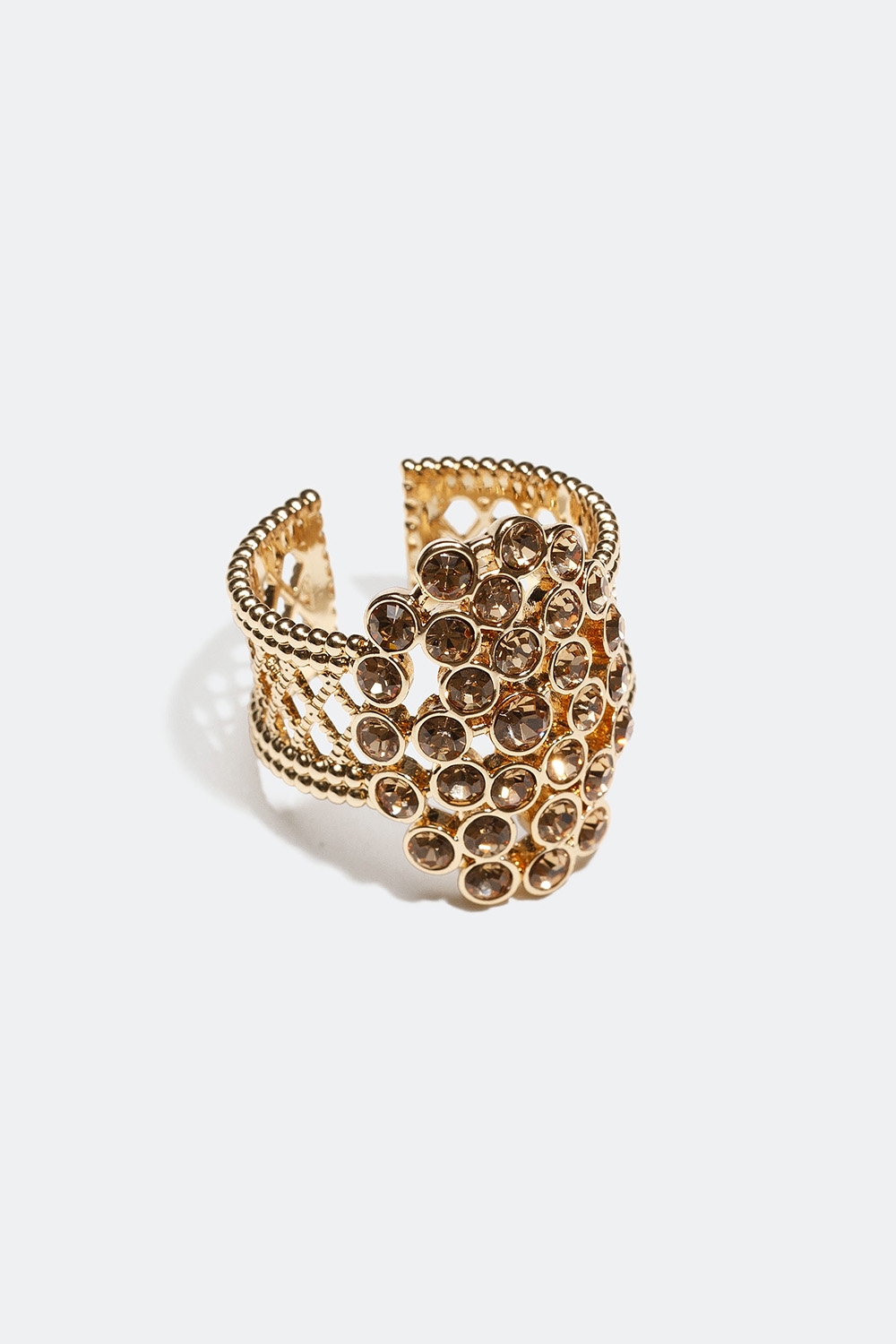 Bred justerbar ring med runde glassten i gruppen Festive Season Collection hos Glitter (256000472000)