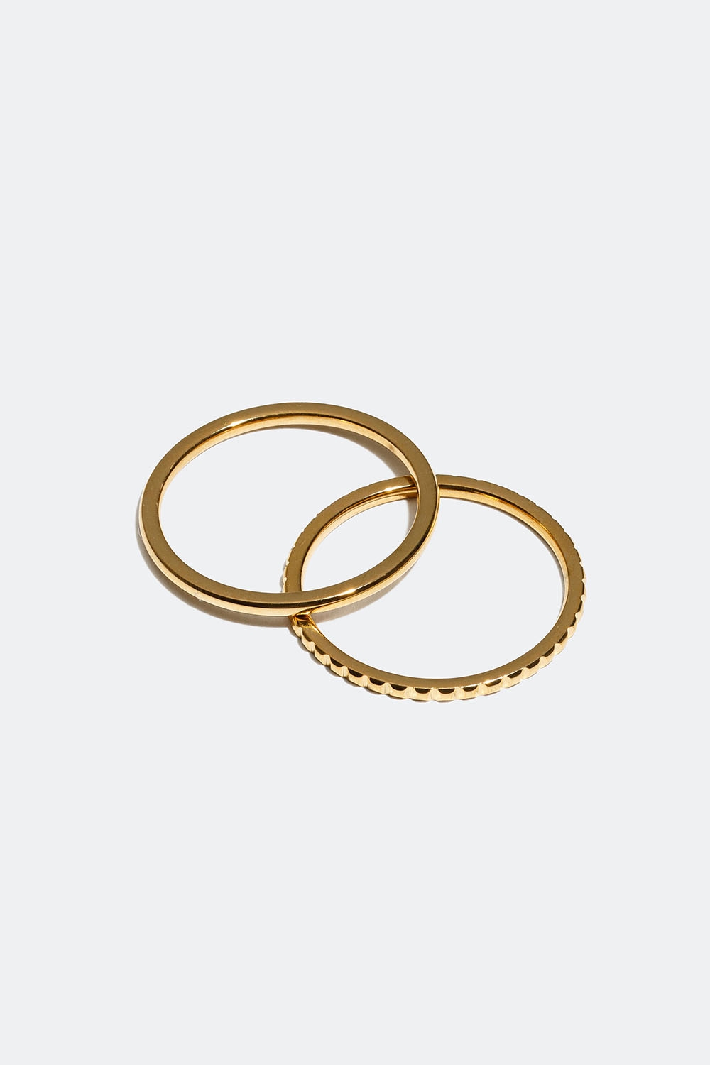 Ringe i stål med 18 karat guld, 2-pak i gruppen Smykker / Ringe / Flerpak hos Glitter (256000722)